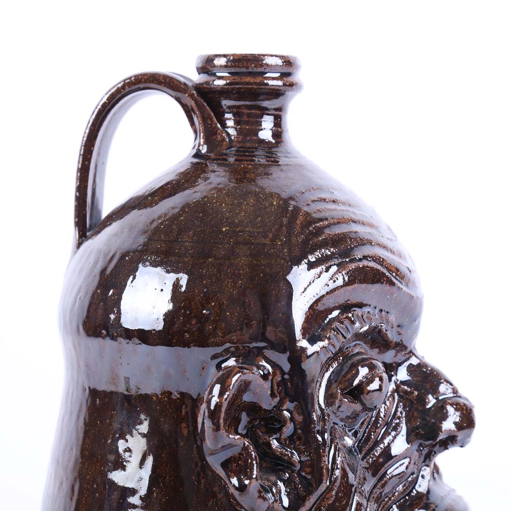 Marvin Bailey Signed Folk Art Face Jug