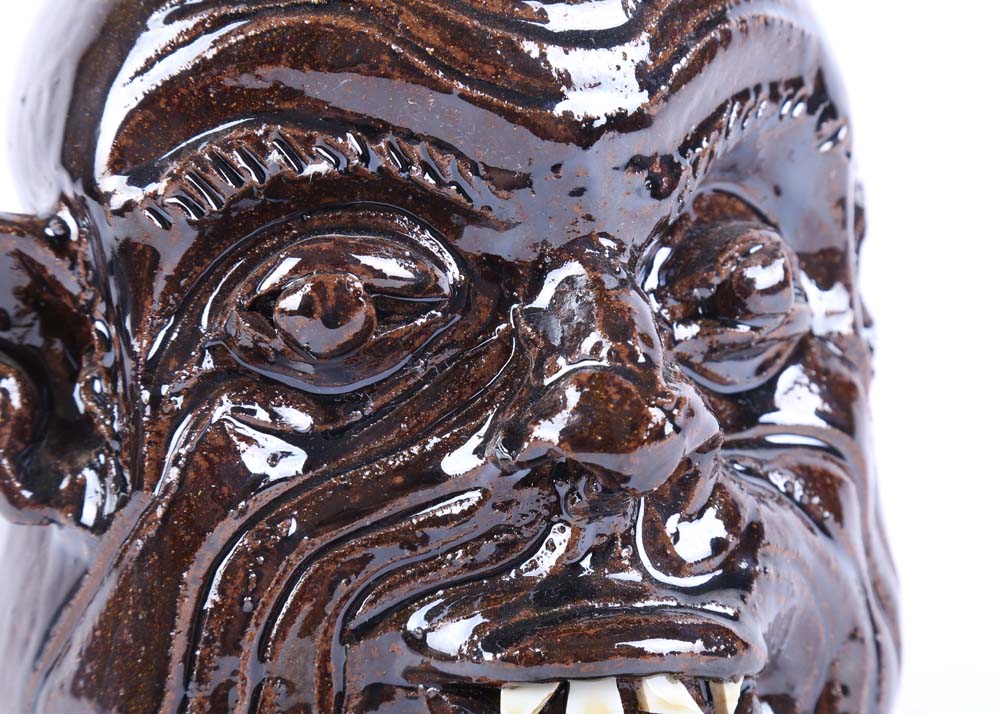 Marvin Bailey Signed Folk Art Face Jug