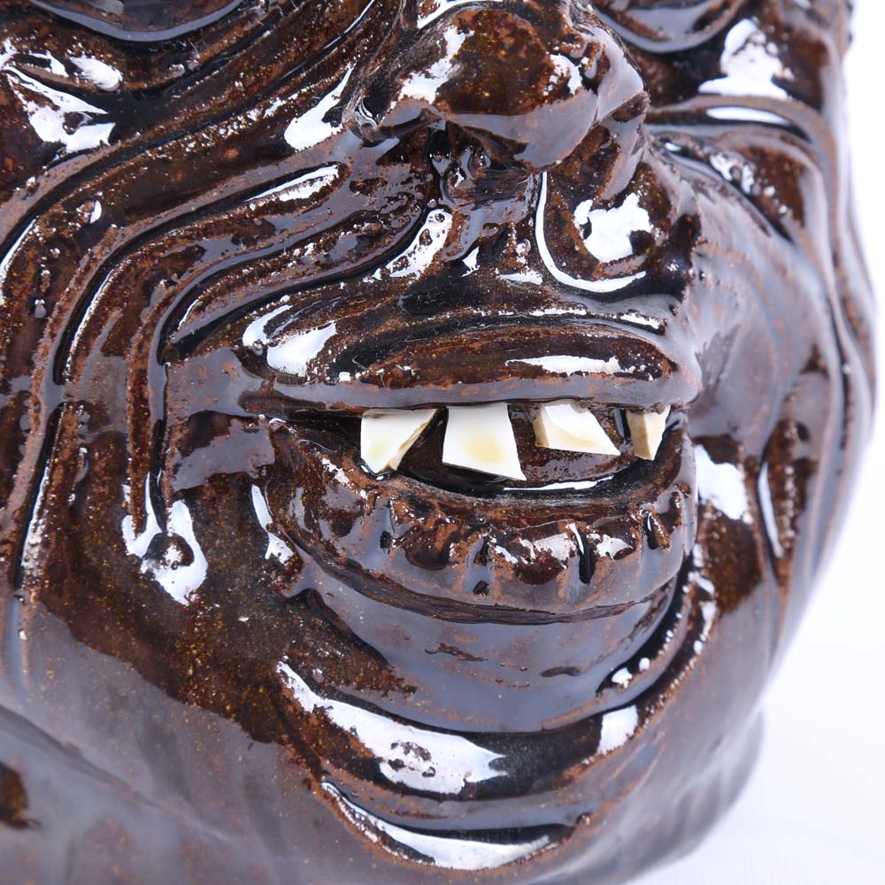 Marvin Bailey Signed Folk Art Face Jug