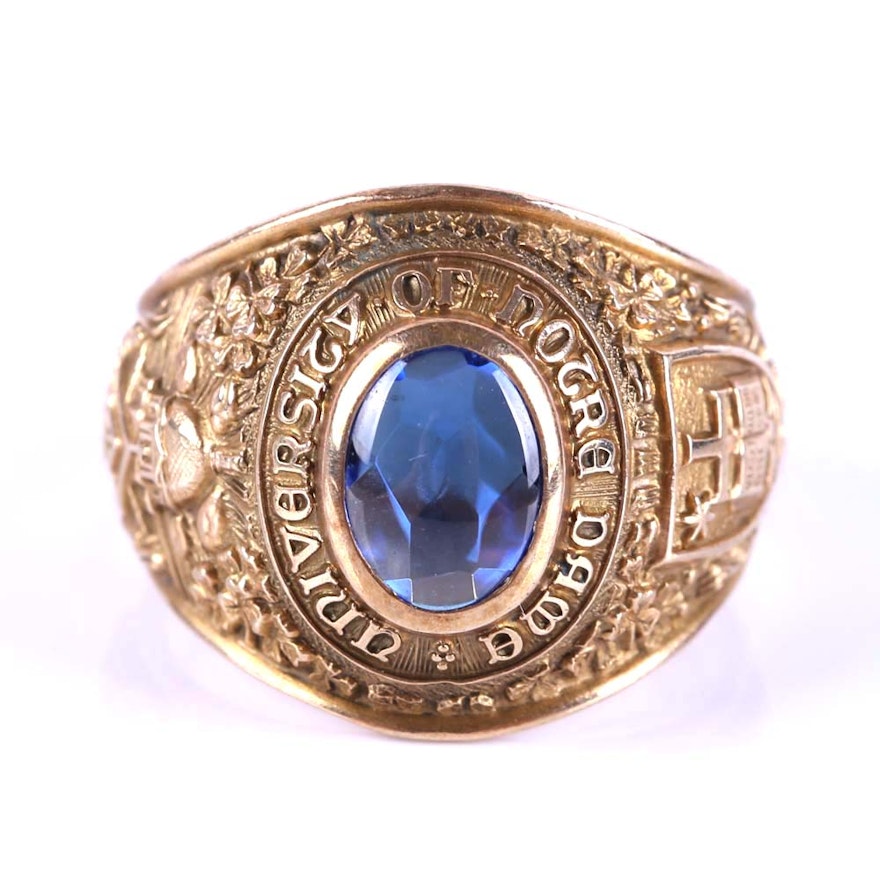 10K Yellow Gold Notre Dame University 1962 Class Ring