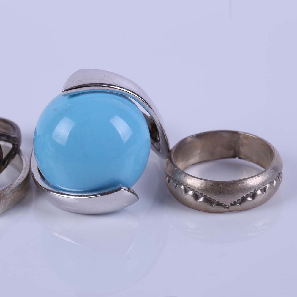 Sterling Silver Rings featuring Turquoise