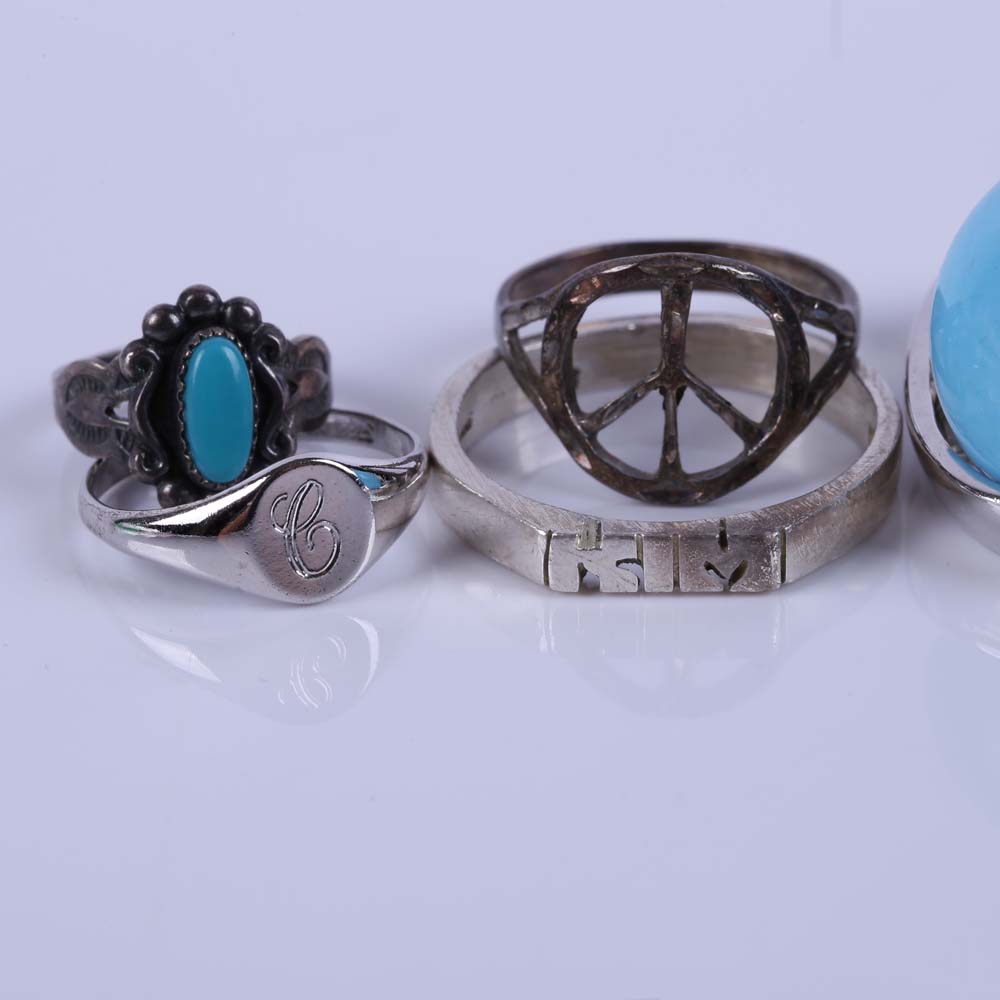 Sterling Silver Rings featuring Turquoise