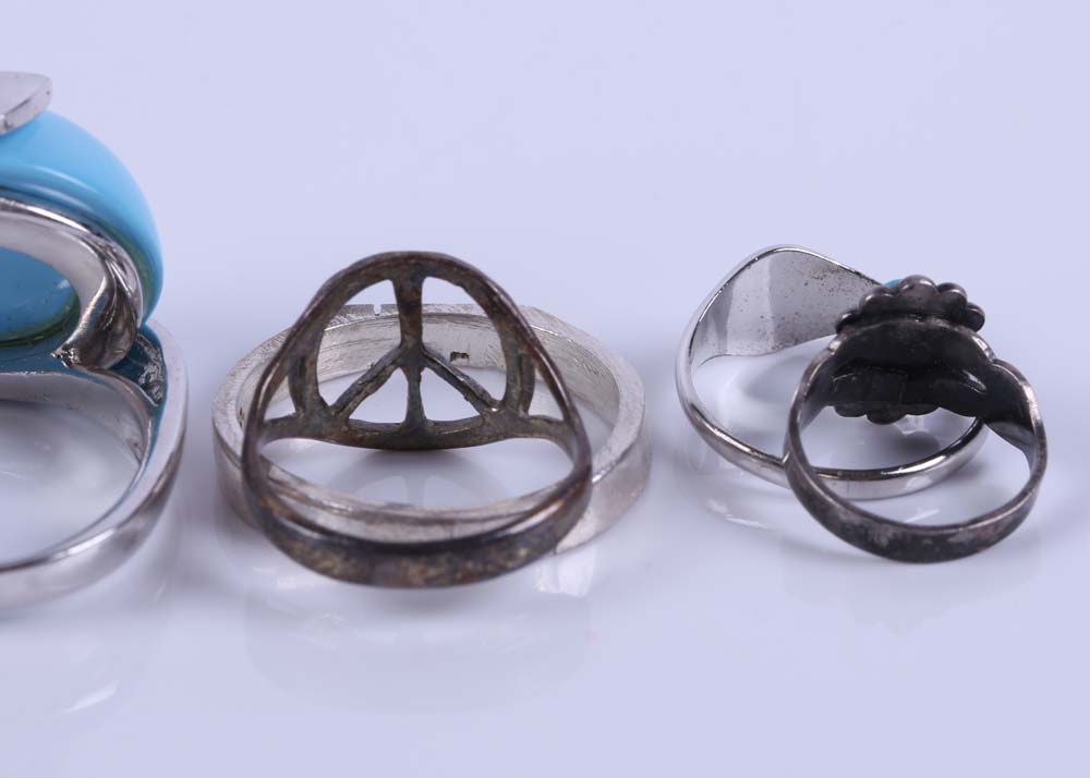 Sterling Silver Rings featuring Turquoise