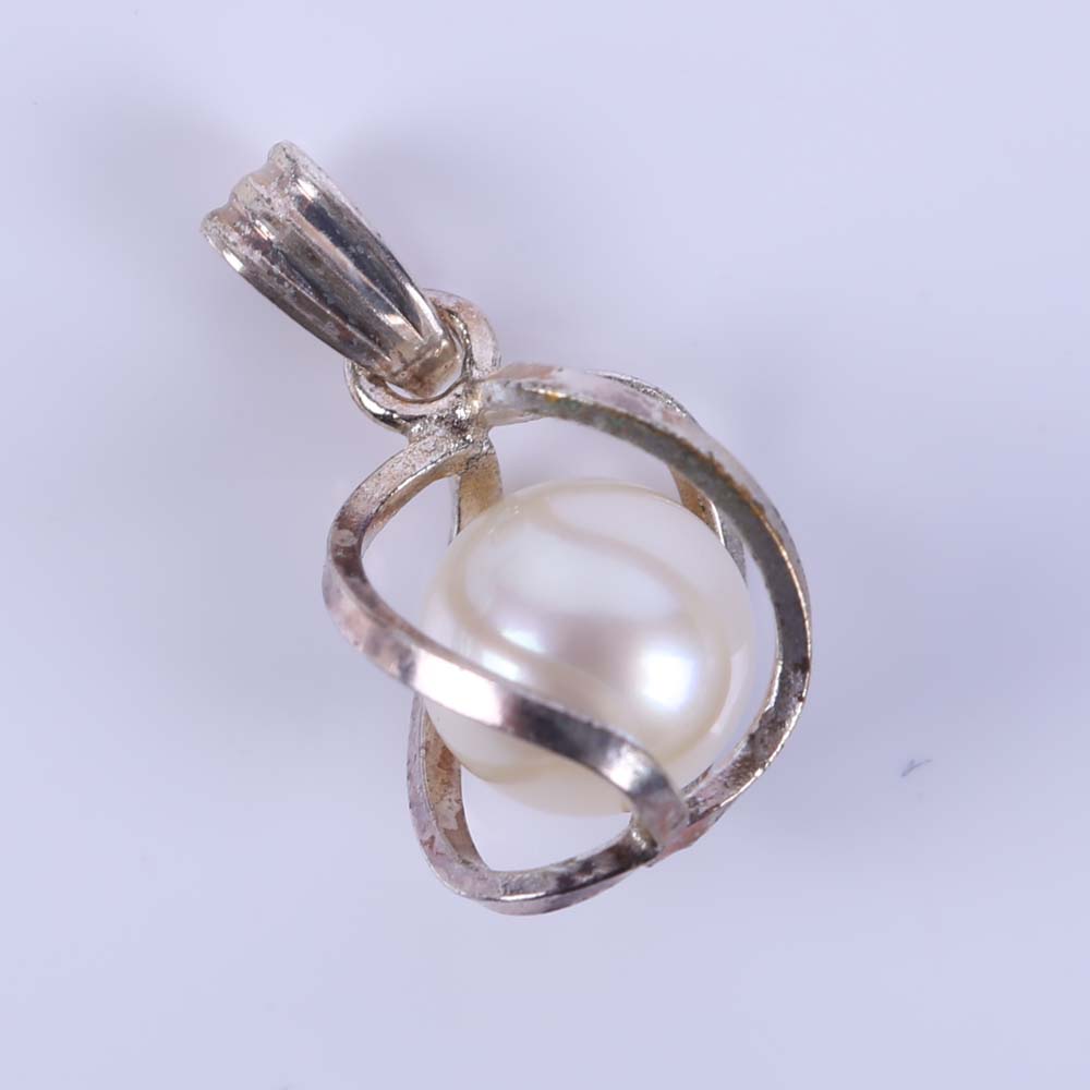 Sterling Silver and Pearl Earrings and Pendant