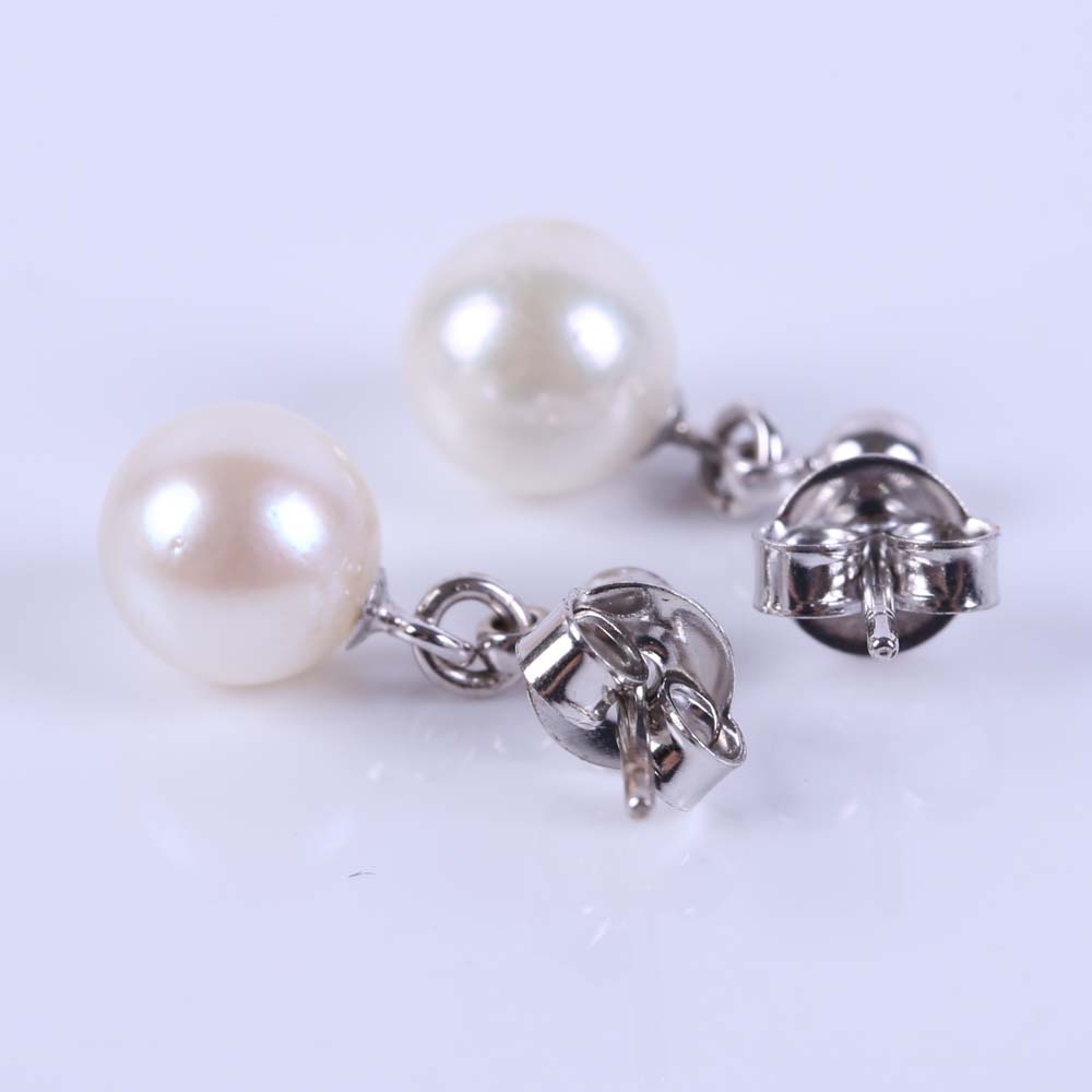 Sterling Silver and Pearl Earrings and Pendant