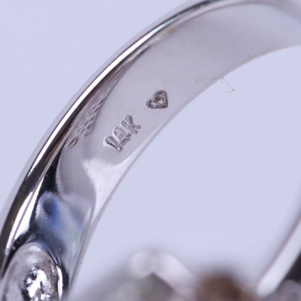 14K White Gold and Diamond Spray Ring
