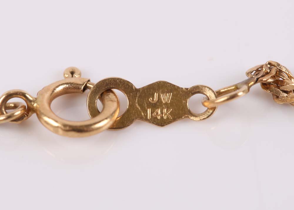 14K Yellow Gold Rope and Herringbone Bracelets