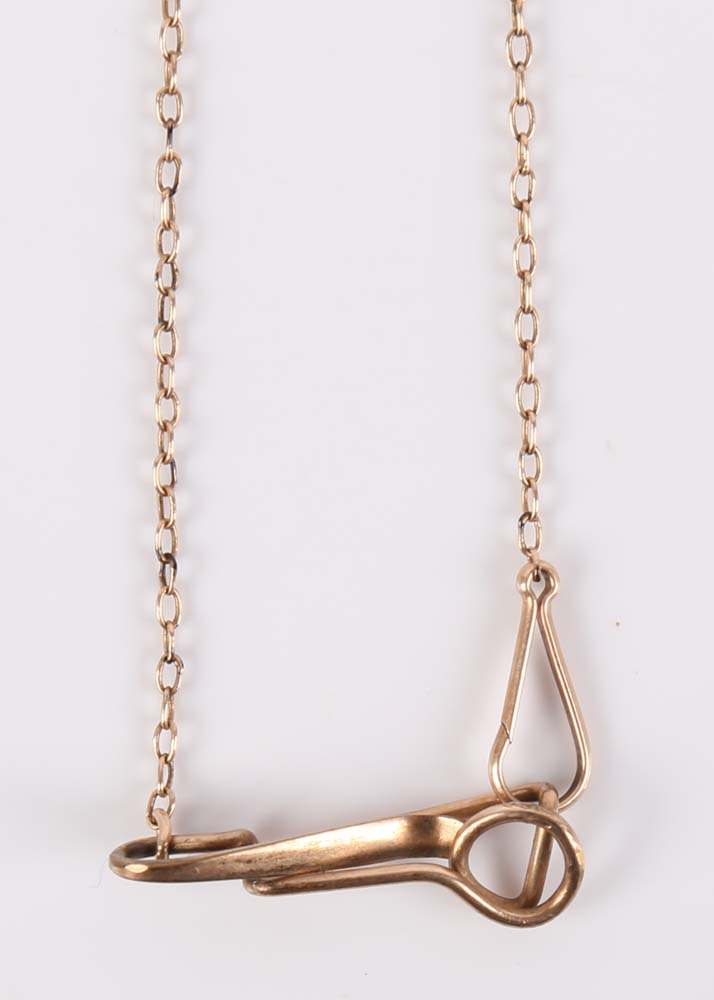 Lapel Pin with 14K Rose Gold Fob Chain