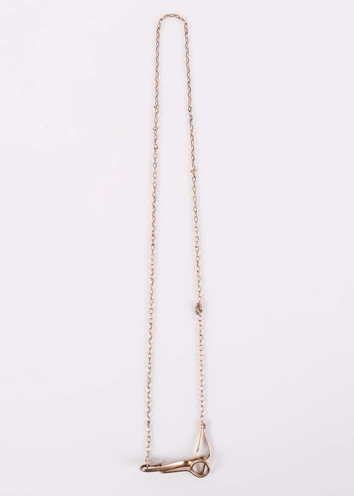 Lapel Pin with 14K Rose Gold Fob Chain