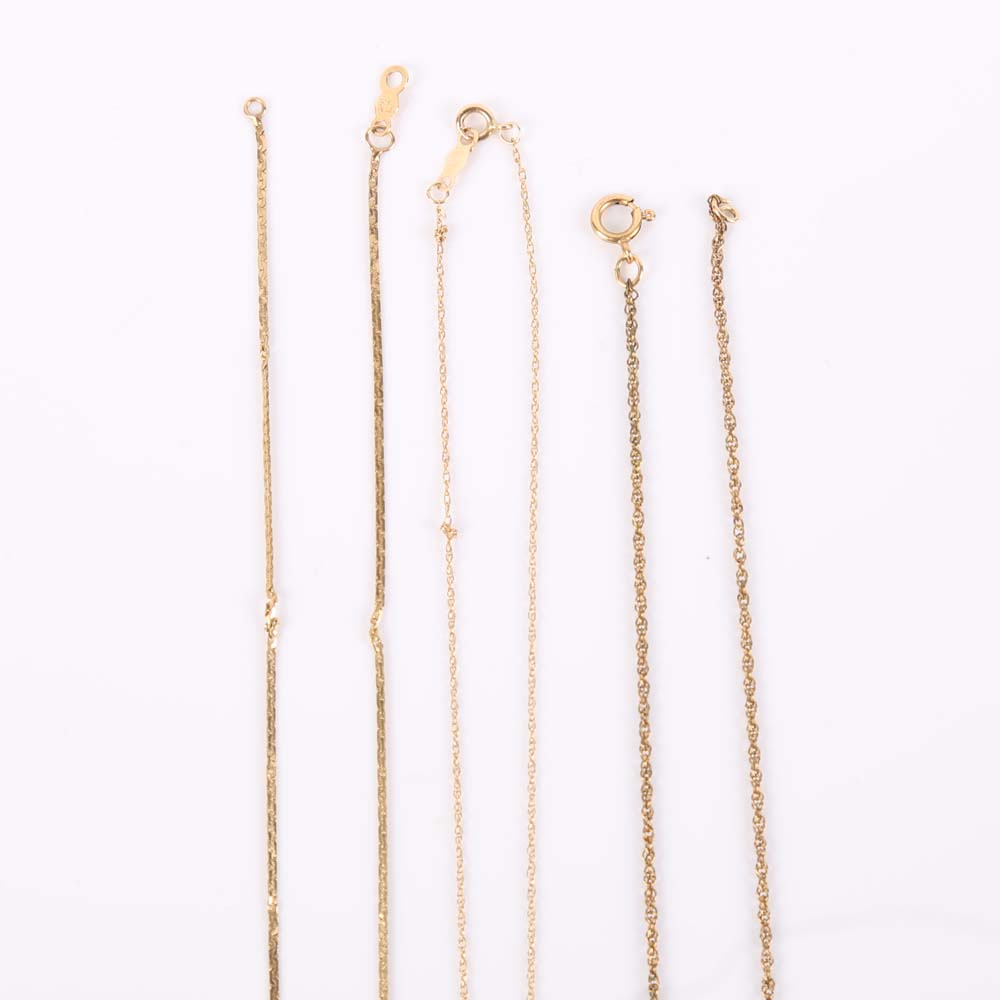14K Yellow Gold Necklaces with Rose Pendant