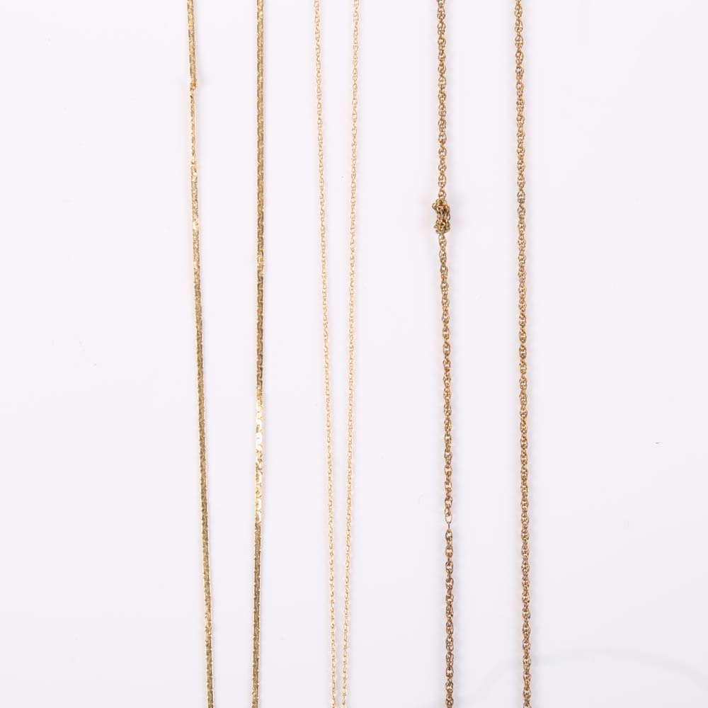 14K Yellow Gold Necklaces with Rose Pendant
