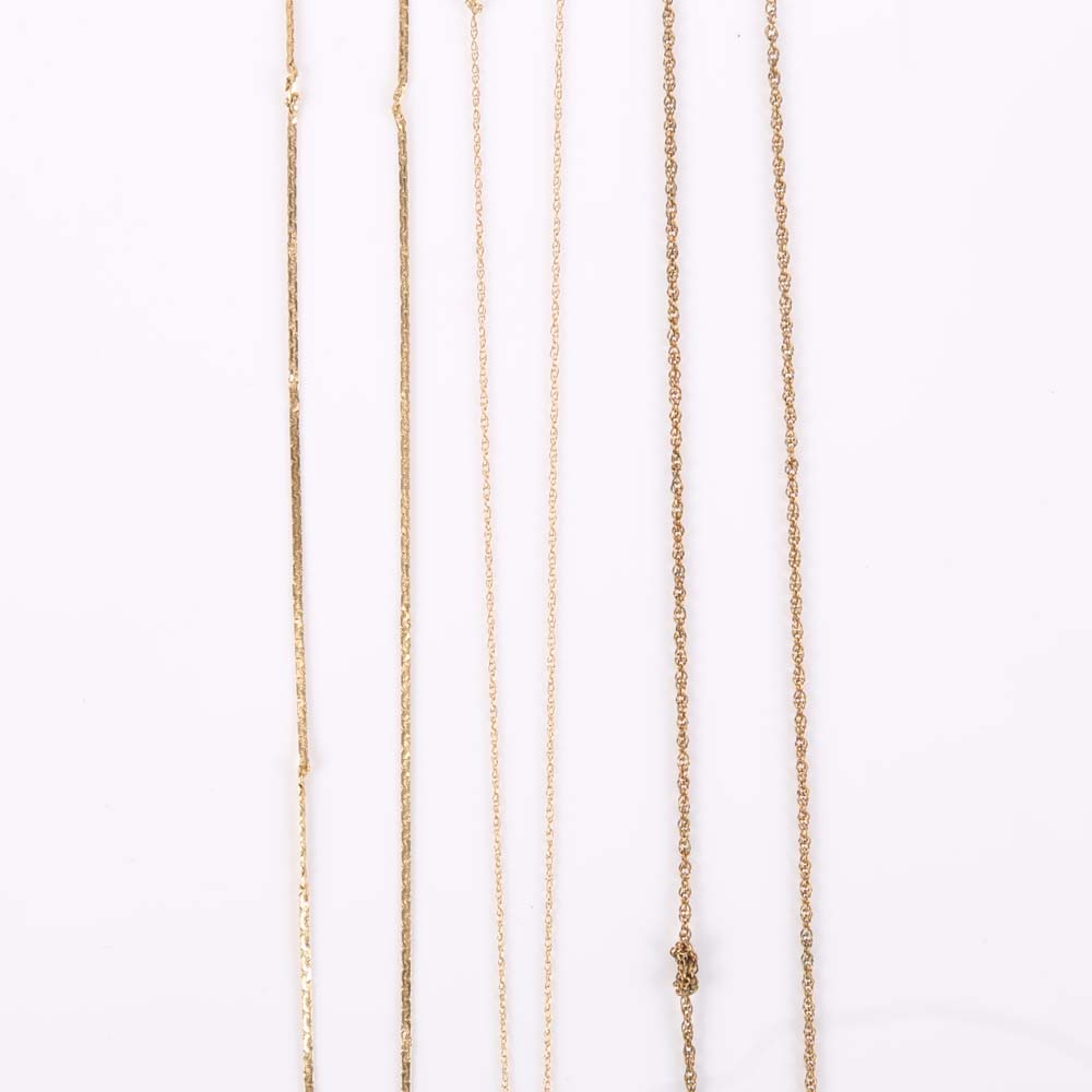 14K Yellow Gold Necklaces with Rose Pendant
