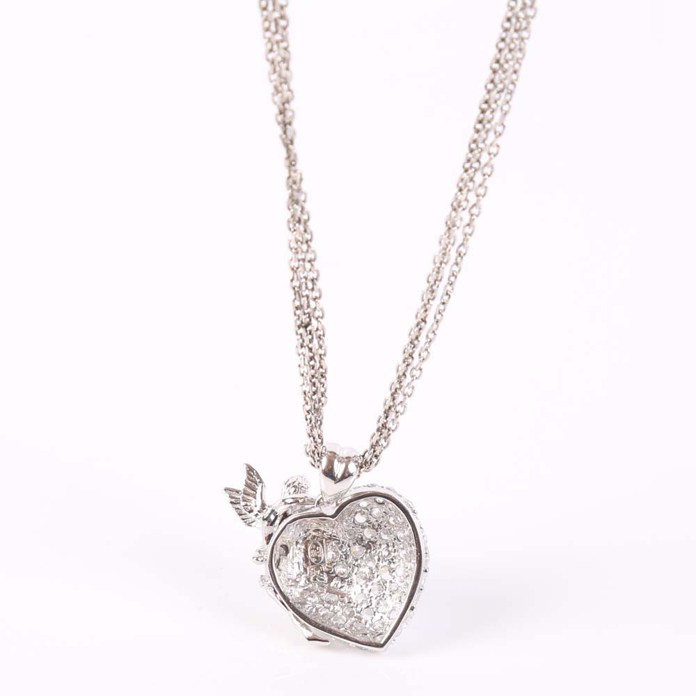 Sterling Silver Charm Bracelet and Three Strand Necklace