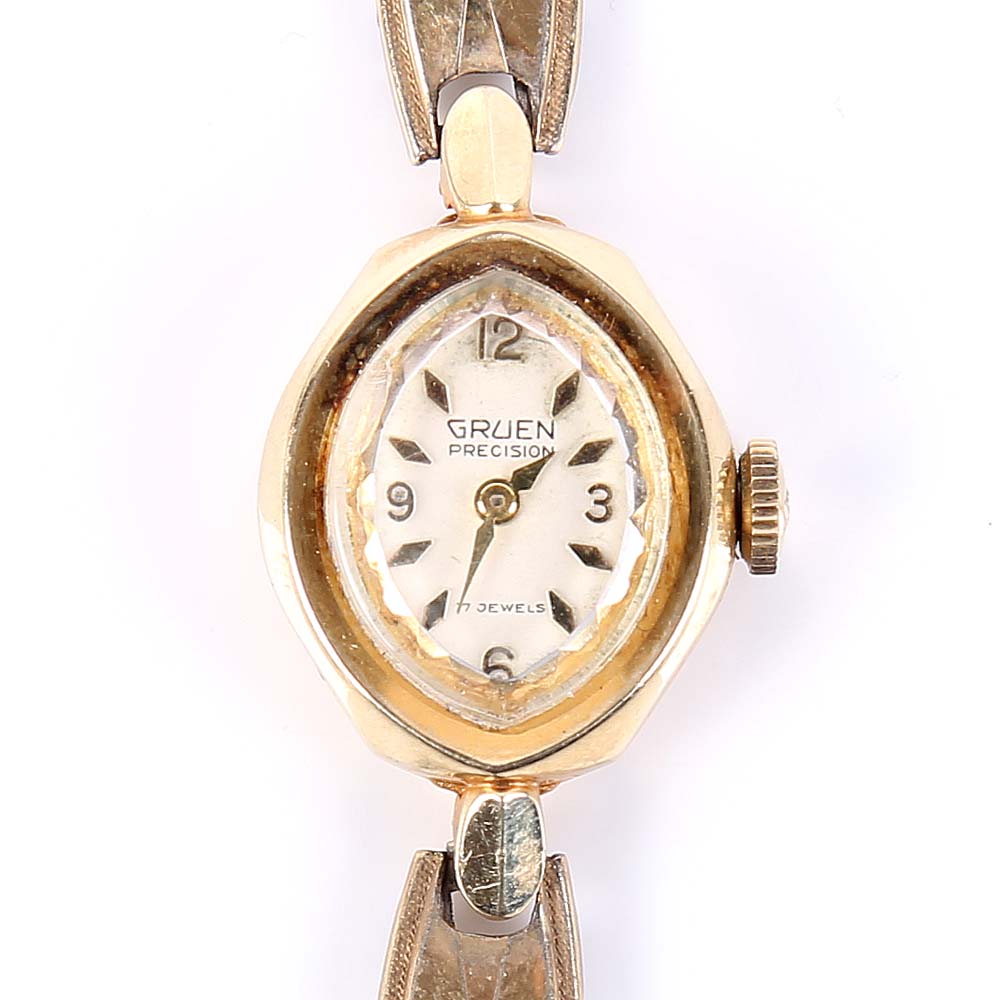 Vintage 14K Yellow Gold Gruen Watch