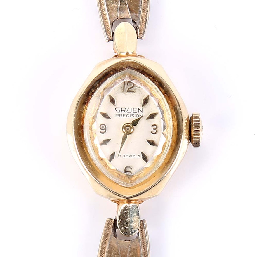 Vintage 14K Yellow Gold Gruen Wristwatch