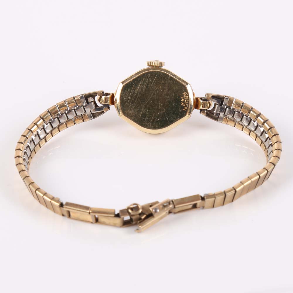 Vintage 14K Yellow Gold Gruen Watch