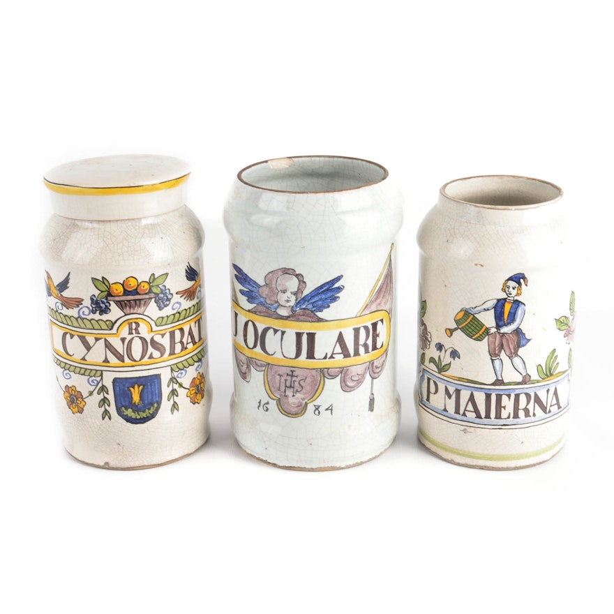 Hand-Painted Reproduction Apothecary Jars