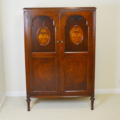 Walnut Wardrobe With Marquetry, Late 1920s-30s