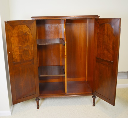 Walnut Wardrobe With Marquetry, Late 1920s-30s