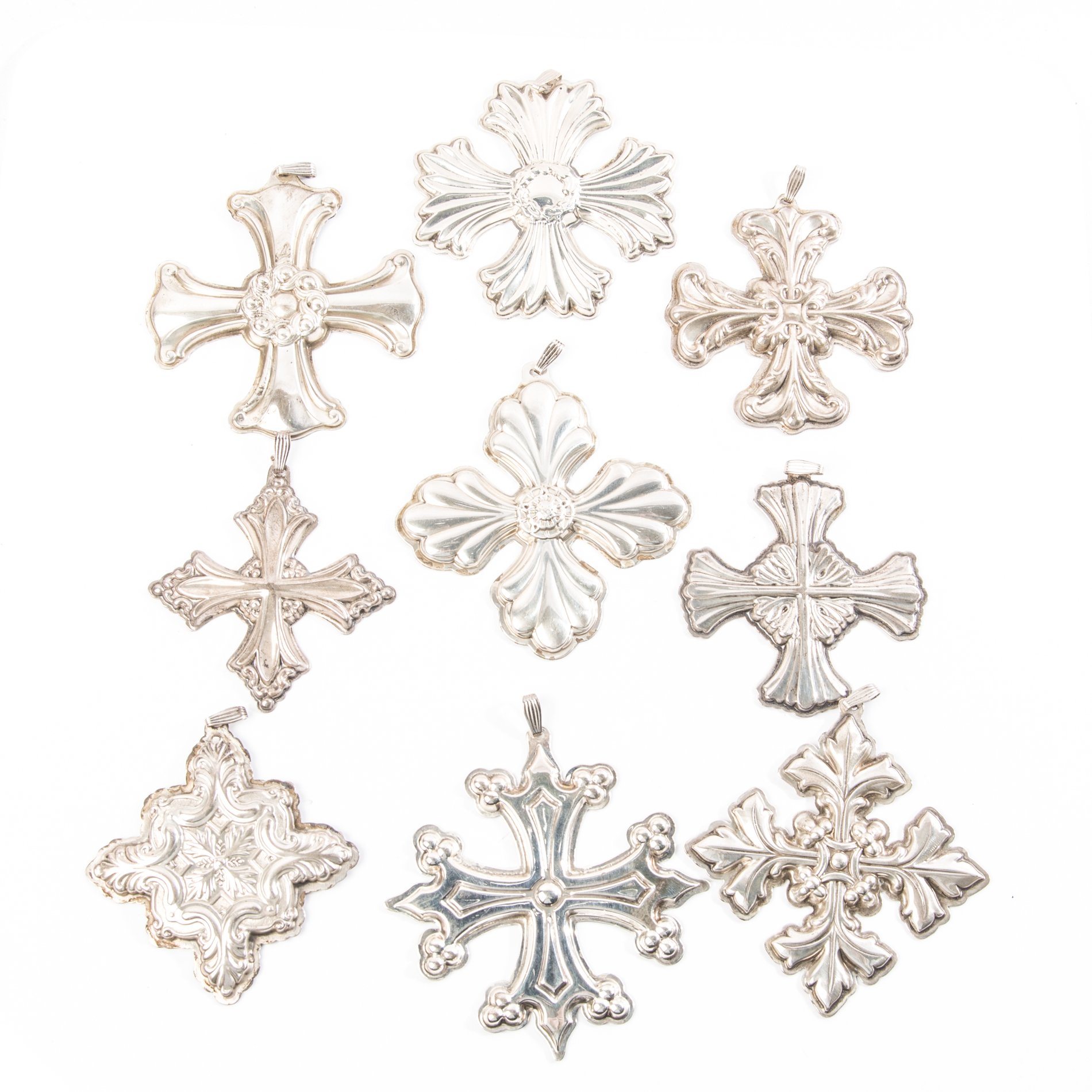 Reed & Barton Sterling Silver Cross Ornaments