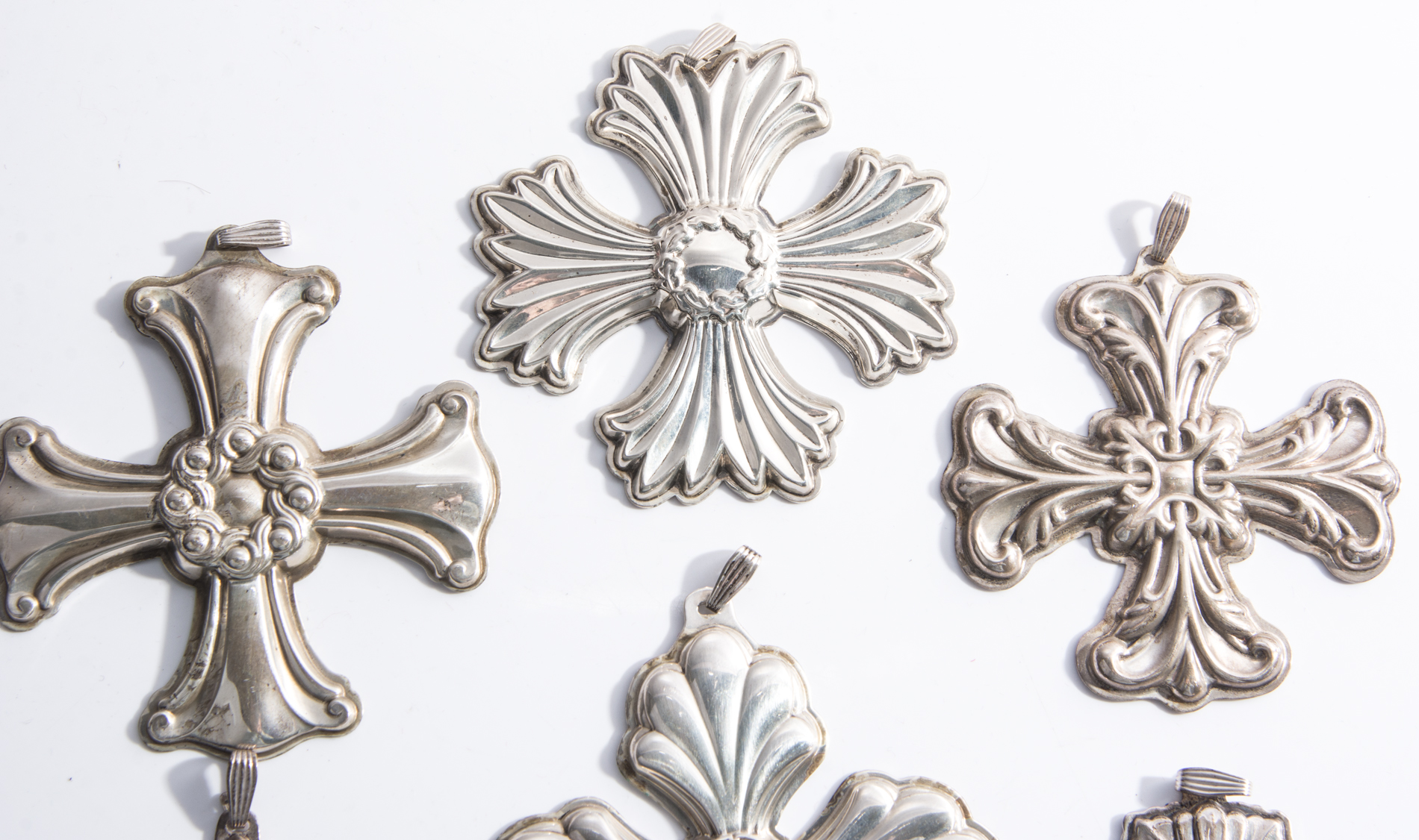 Reed & Barton Sterling Silver Cross Ornaments