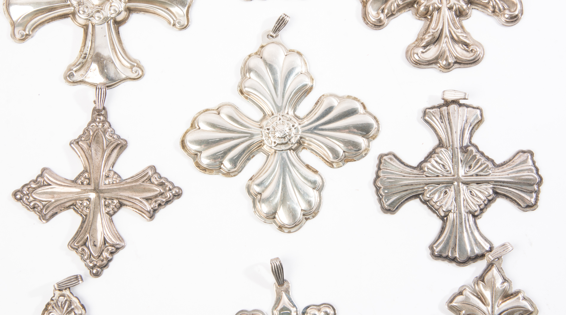 Reed & Barton Sterling Silver Cross Ornaments