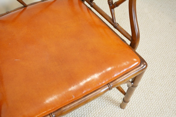 Chinese Chippendale Style Faux Bamboo Armchairs