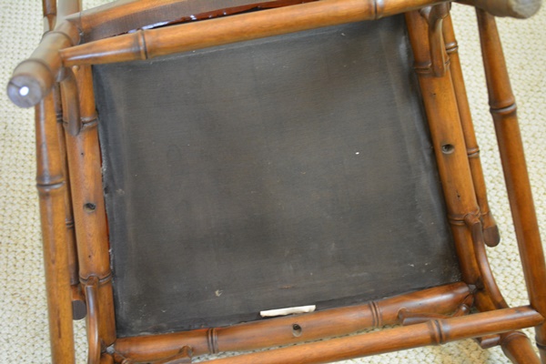 Chinese Chippendale Style Faux Bamboo Armchairs