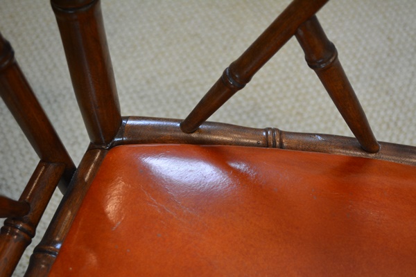 Chinese Chippendale Style Faux Bamboo Armchairs