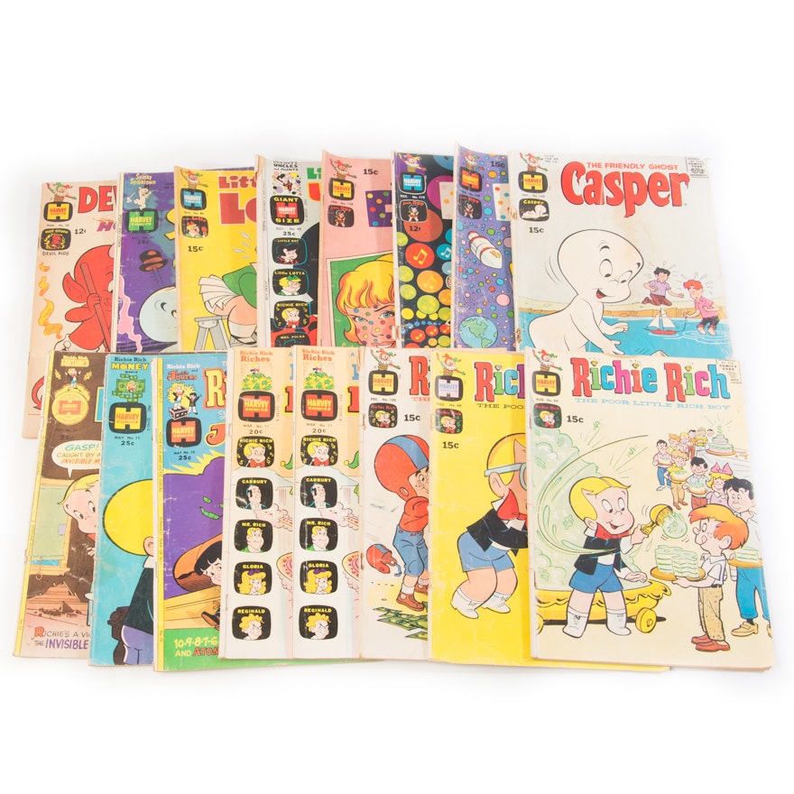 Vintage Harvey Comics Featuring Richie Rich, Casper, More