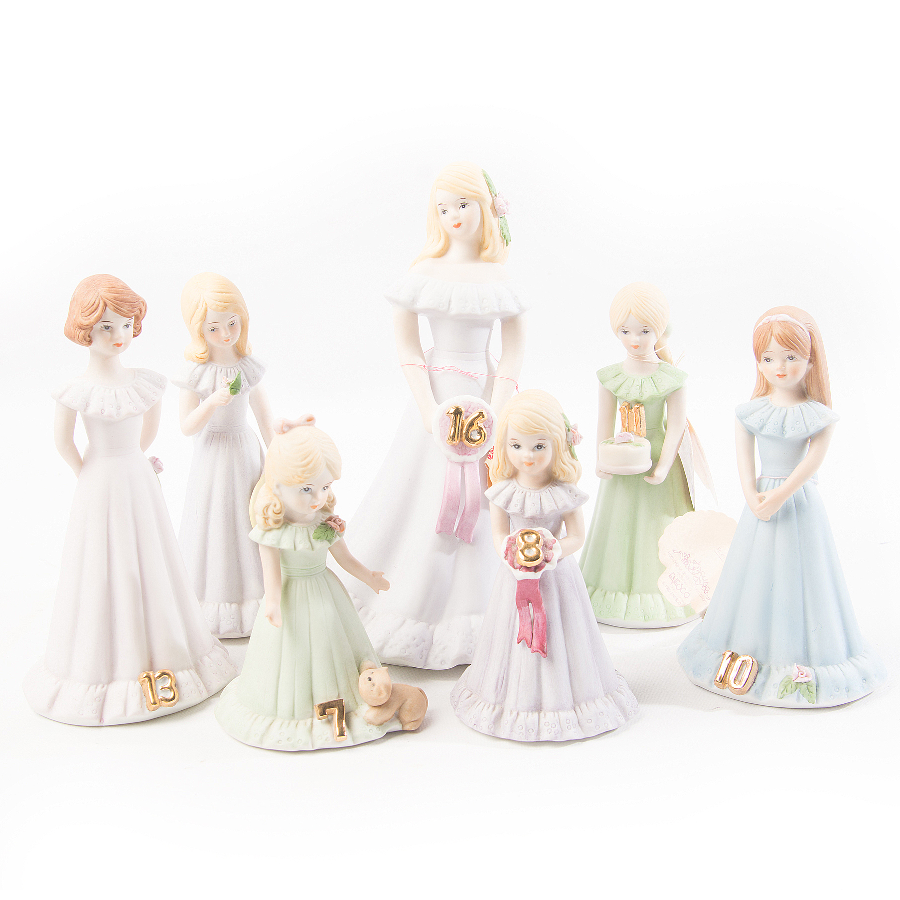 Enesco "Growing Up" Birthday Girl Figurines
