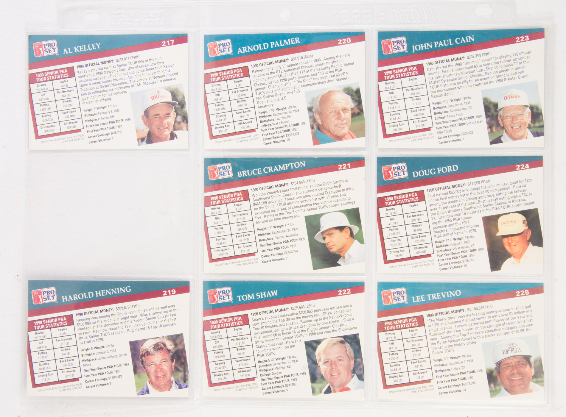 Vintage Golf Trading Cards Featuring Arnold Palmer