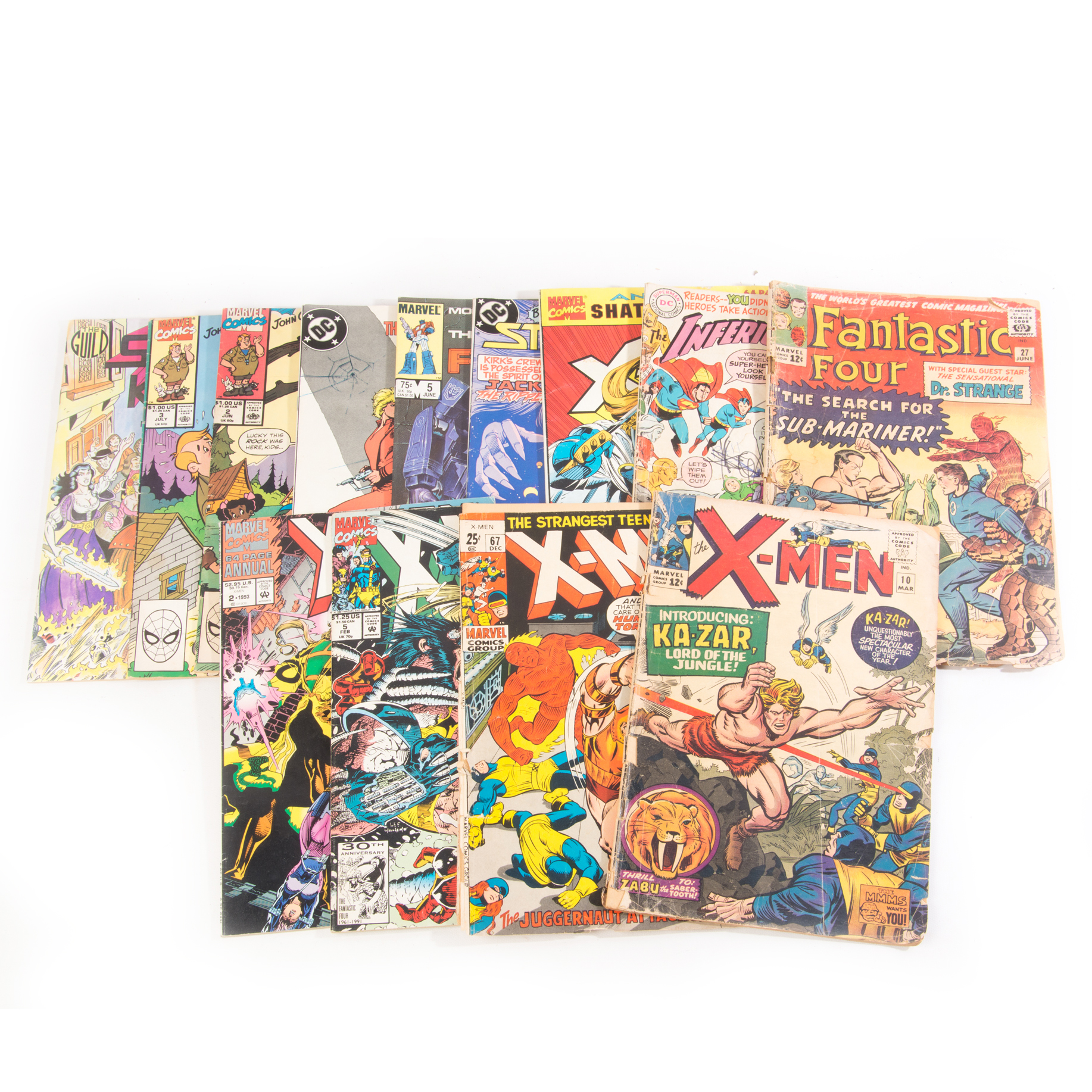 Comic Books Featuring Silver Age "Uncanny X-Men" and "Fantastic Four"