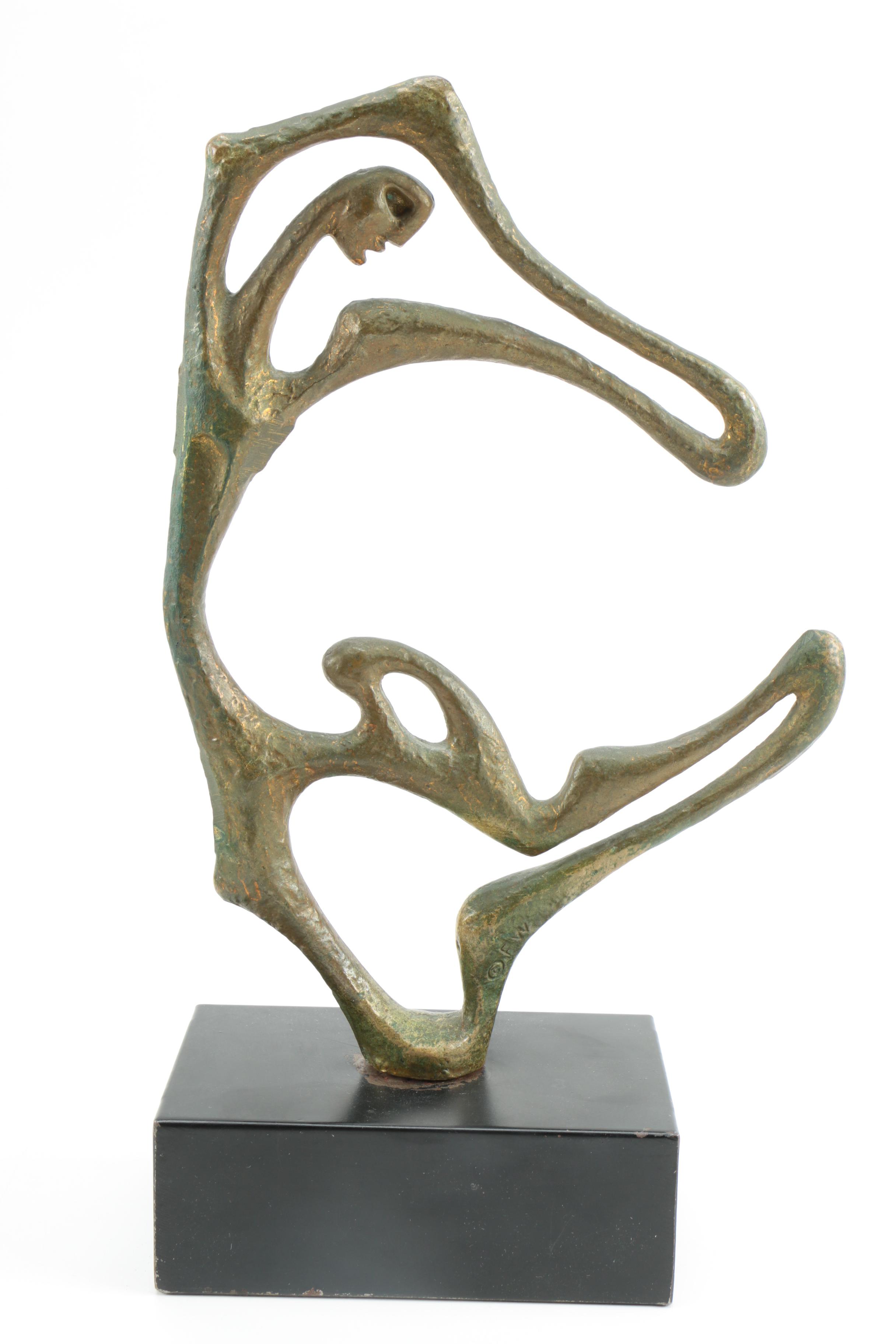 Mid-Century Figural Metal Sculpture After Frederic Weinberg