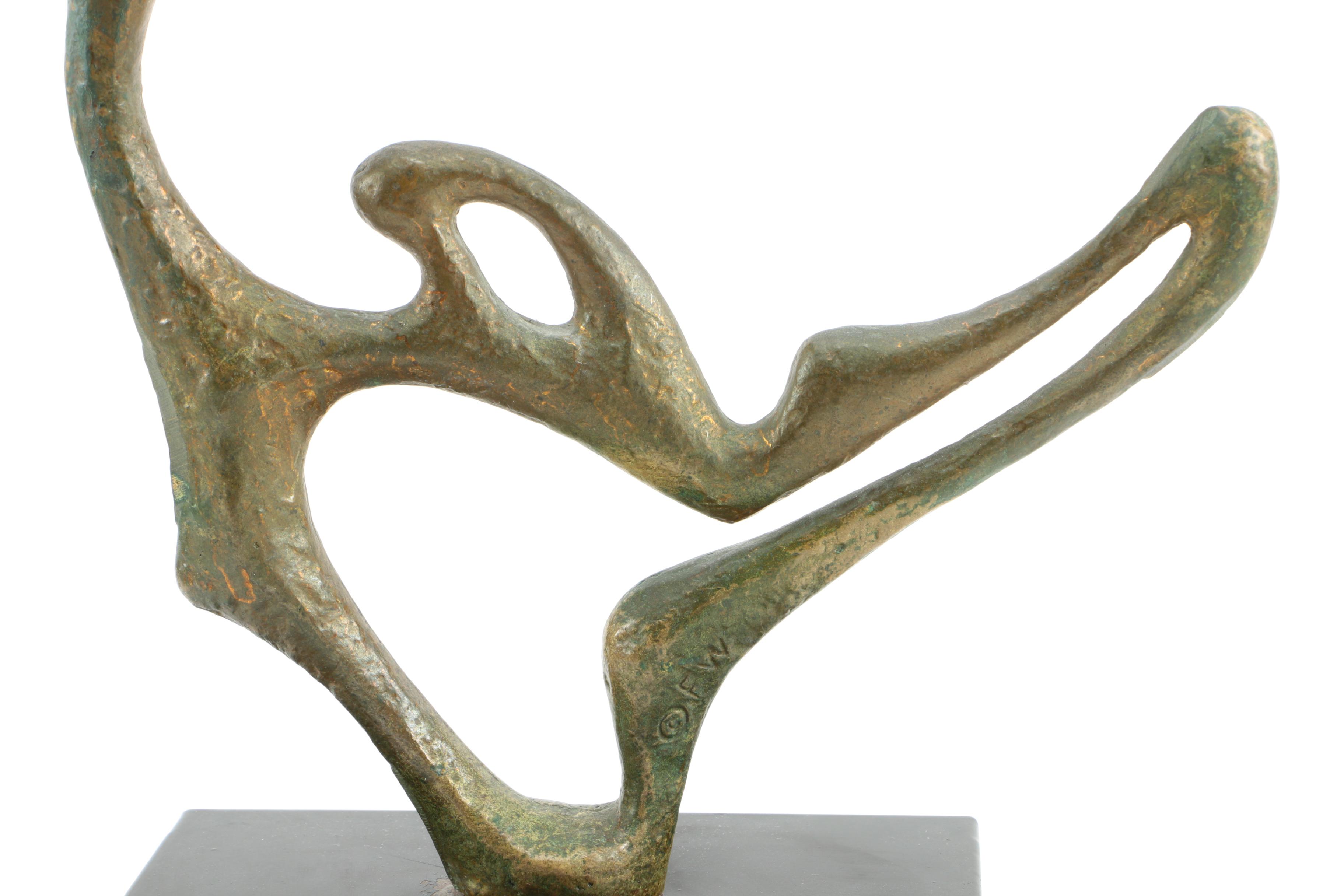 Mid-Century Figural Metal Sculpture After Frederic Weinberg