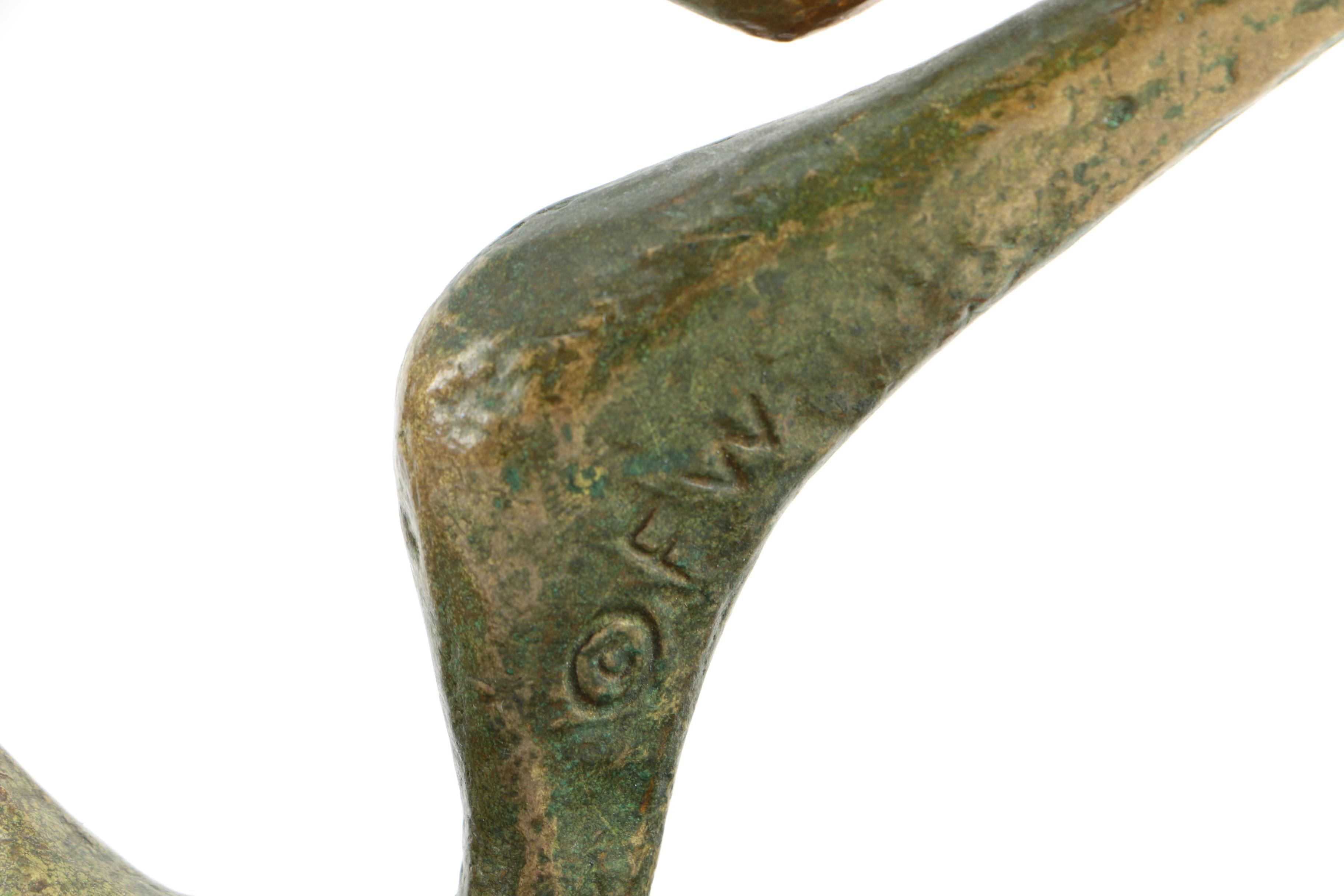 Mid-Century Figural Metal Sculpture After Frederic Weinberg