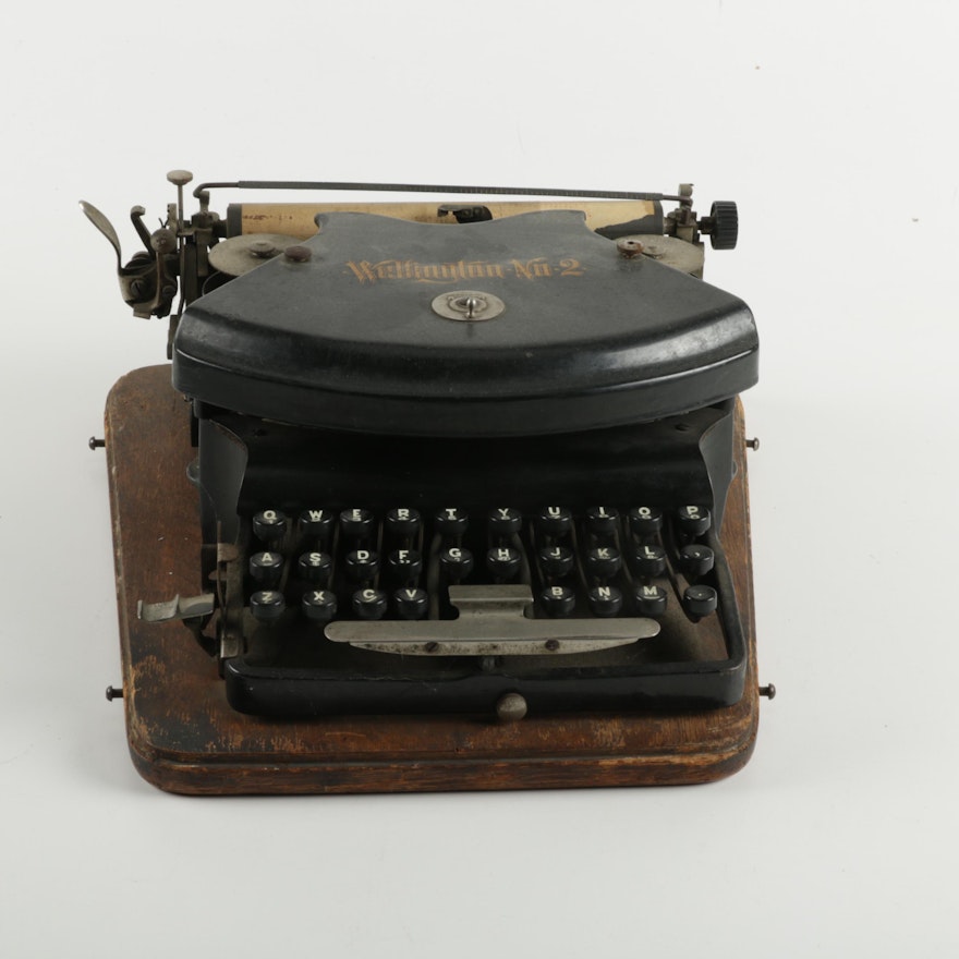 Antique Wellington No. 2 Typewriter with Case