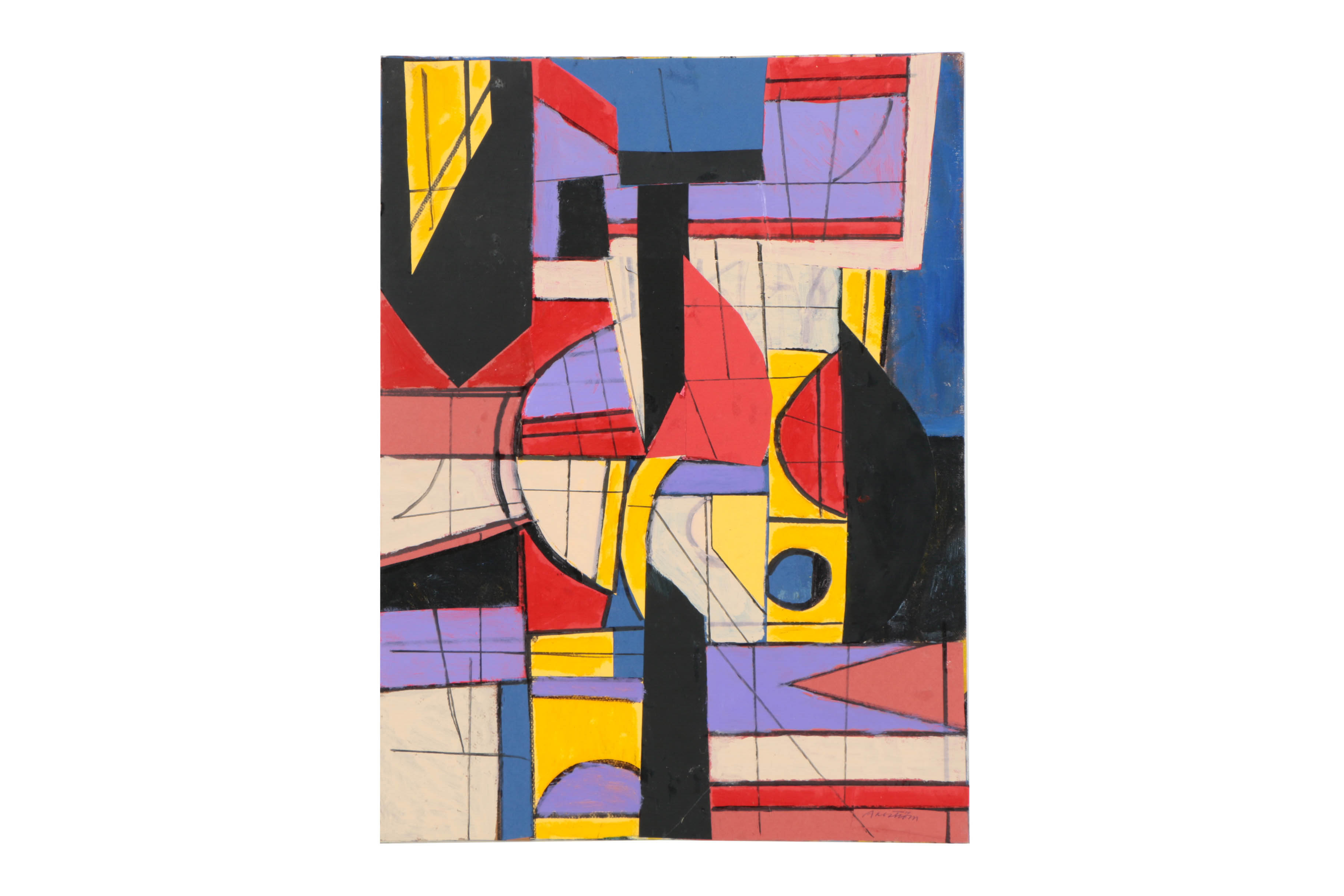 Assortment of Ronald Ahlström Abstract Mixed Media Compositions on Canvas Boards