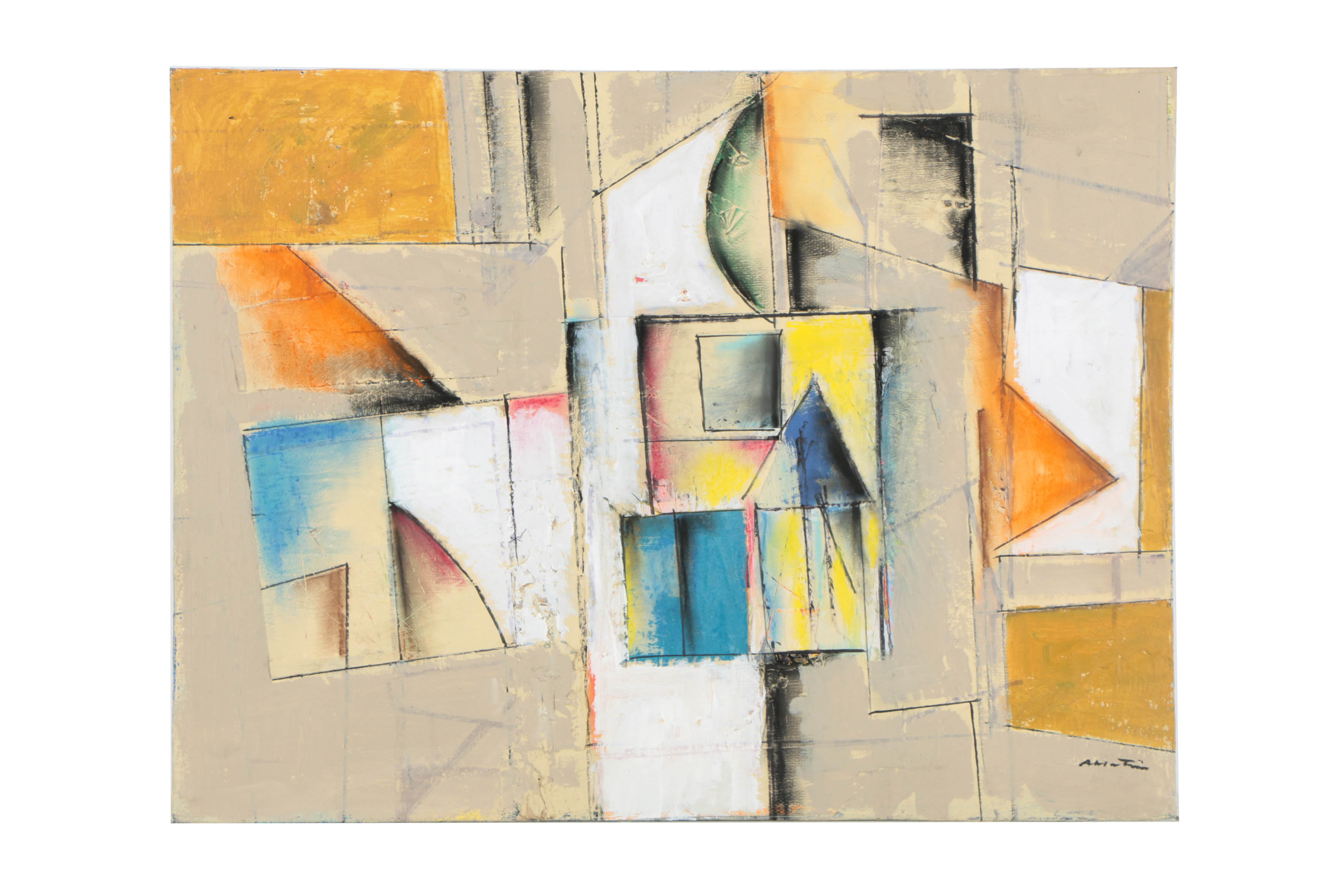 Assortment of Ronald Ahlström Abstract Mixed Media Compositions on Canvas Boards