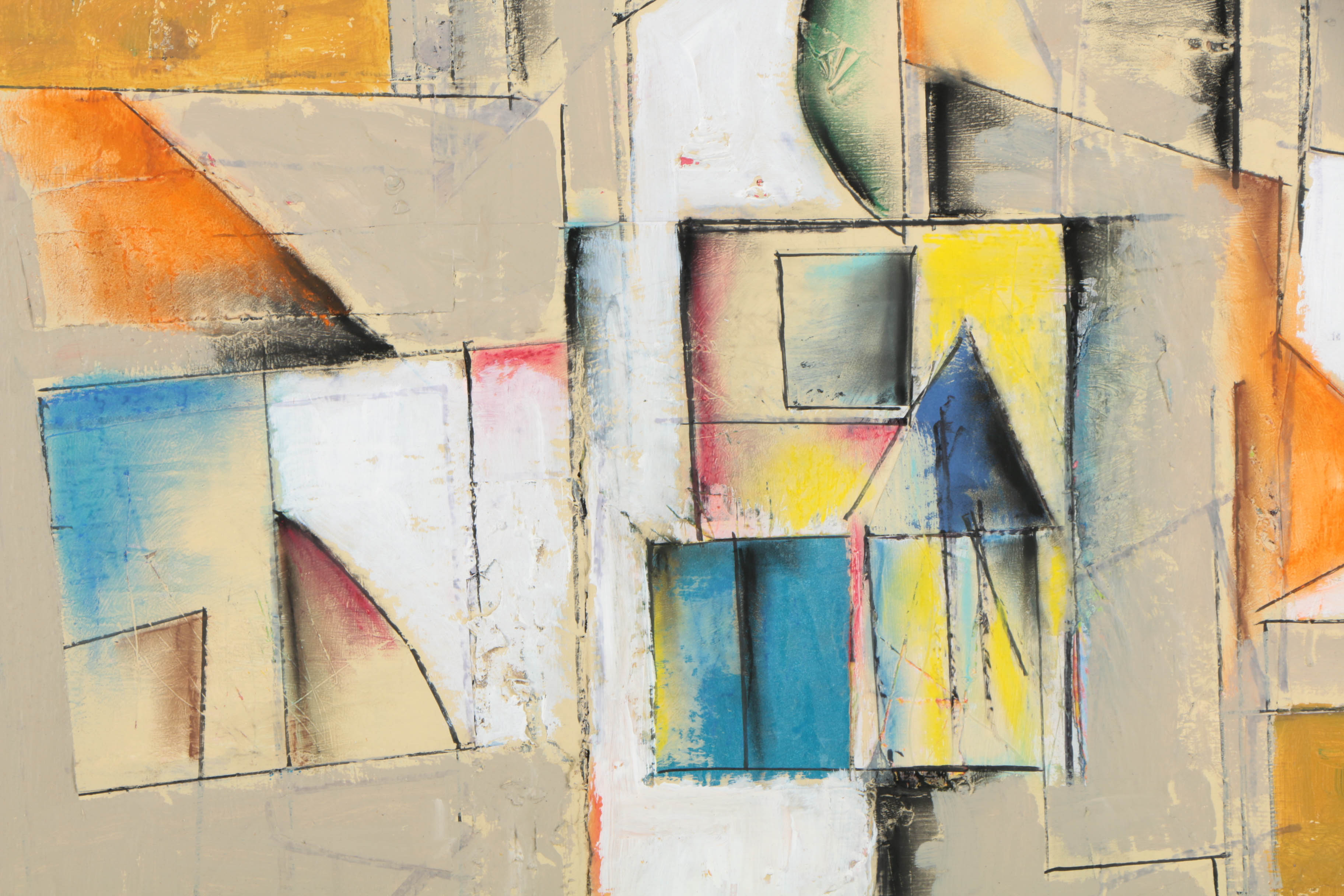 Assortment of Ronald Ahlström Abstract Mixed Media Compositions on Canvas Boards