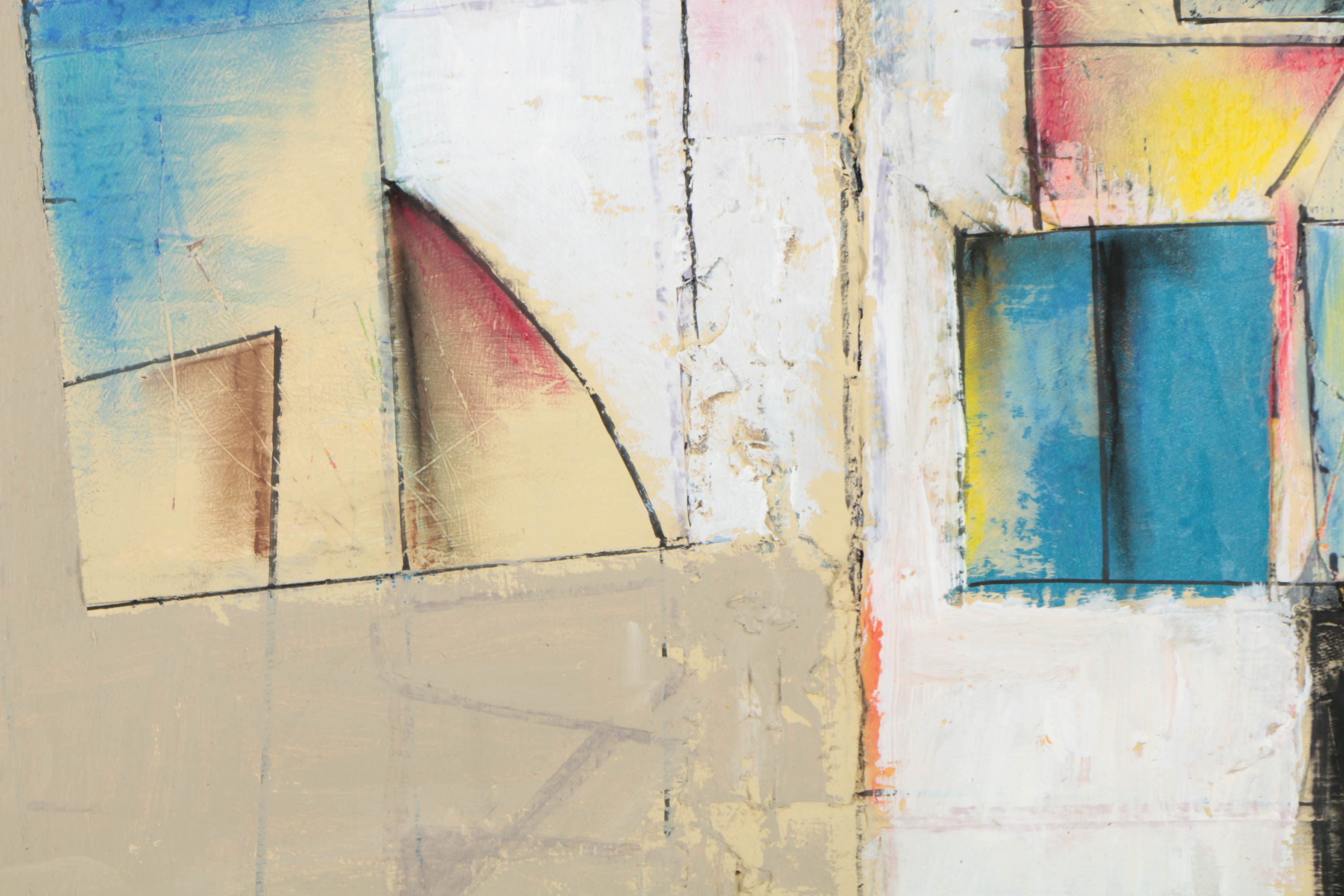 Assortment of Ronald Ahlström Abstract Mixed Media Compositions on Canvas Boards