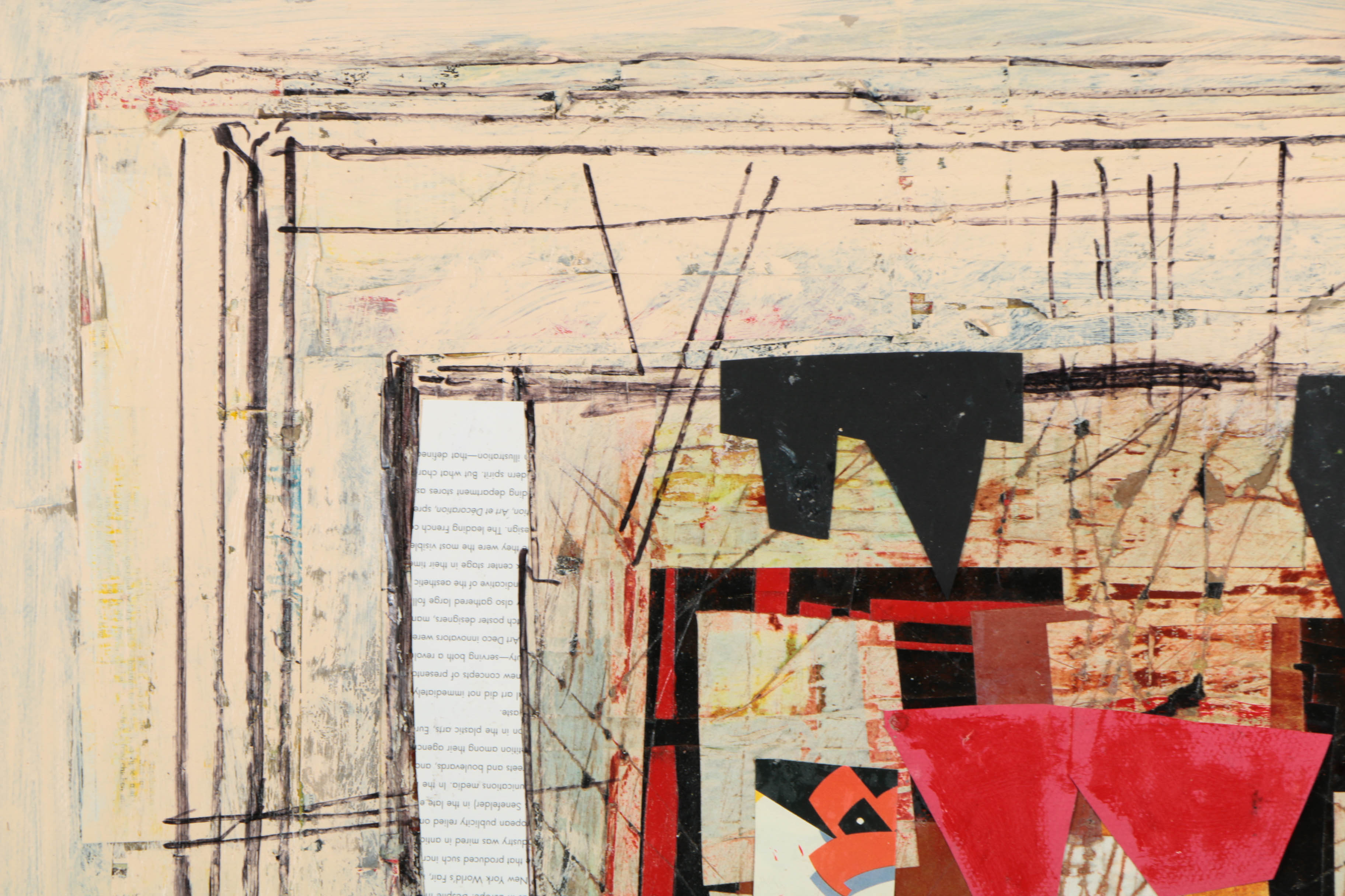 Ronald Ahlström Mixed Media Collage on Board "Untitled"