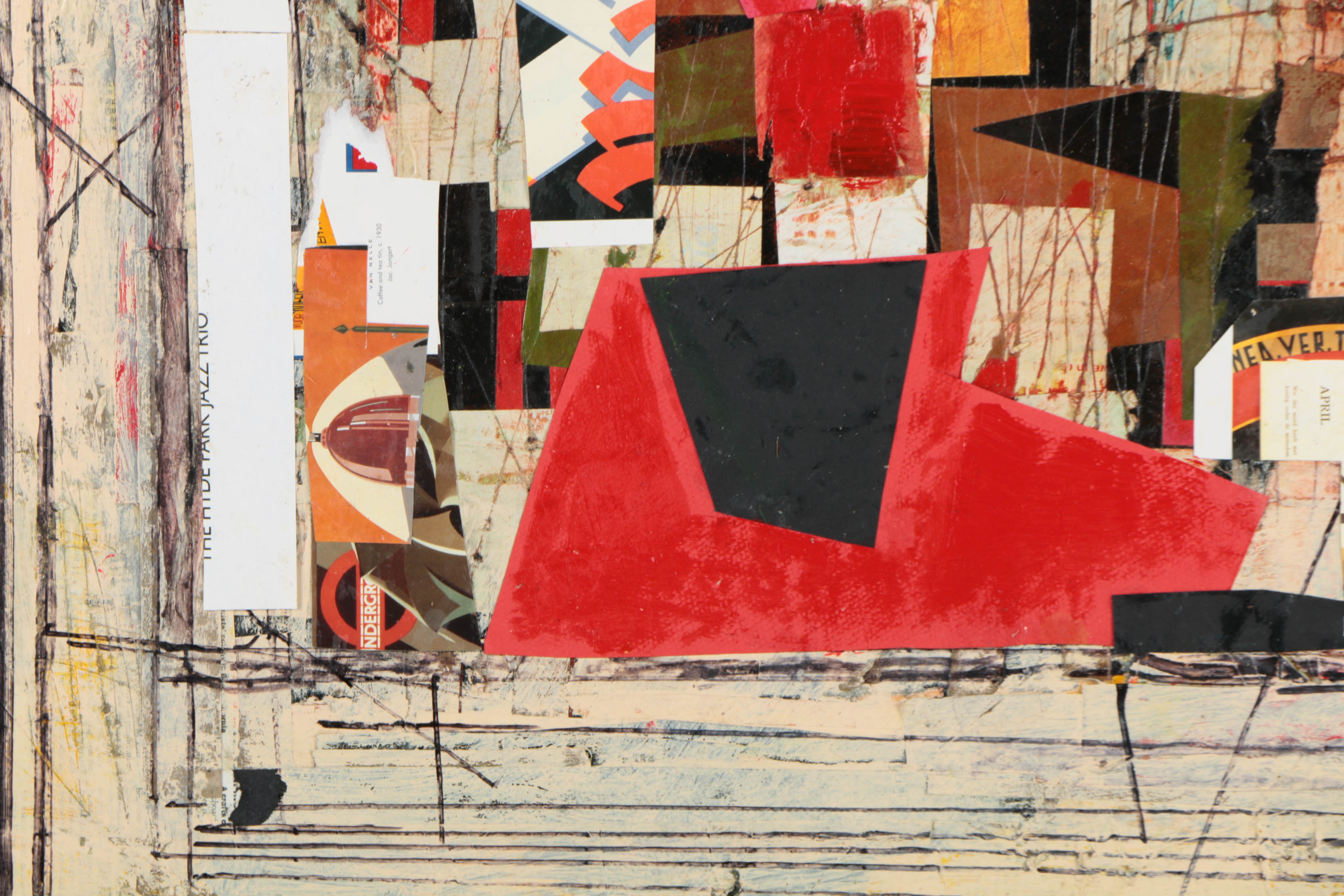 Ronald Ahlström Mixed Media Collage on Board "Untitled"