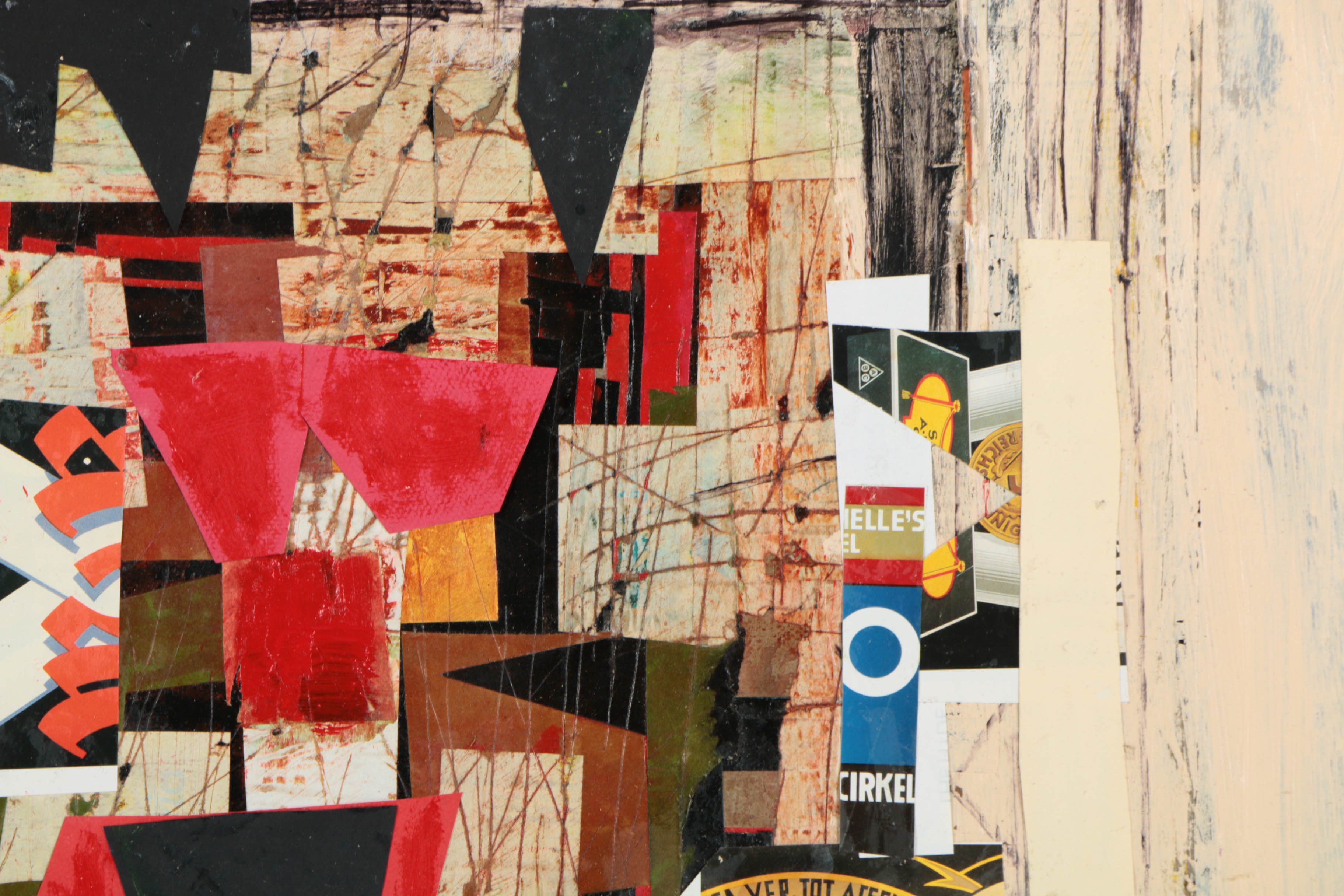 Ronald Ahlström Mixed Media Collage on Board "Untitled"