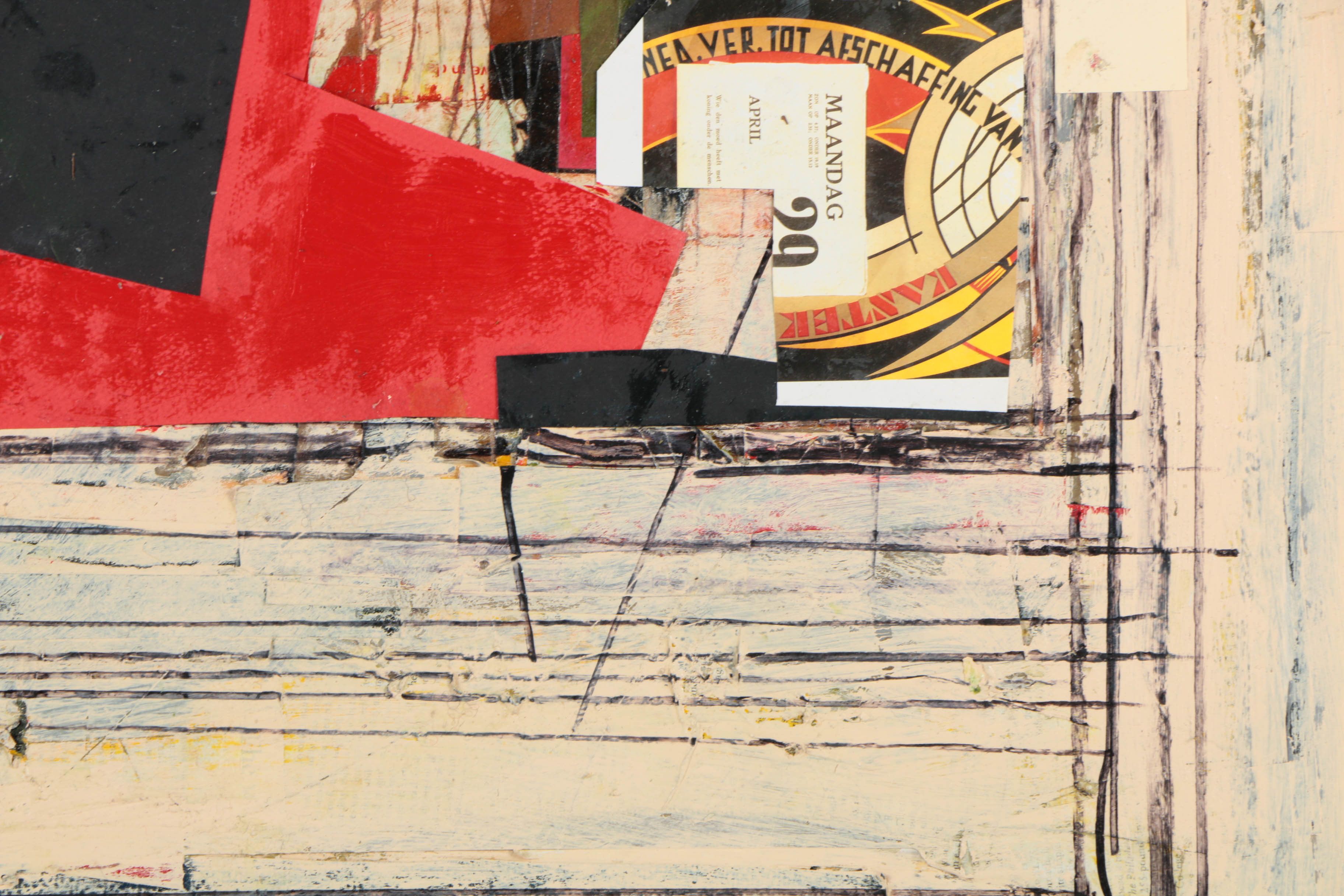 Ronald Ahlström Mixed Media Collage on Board "Untitled"