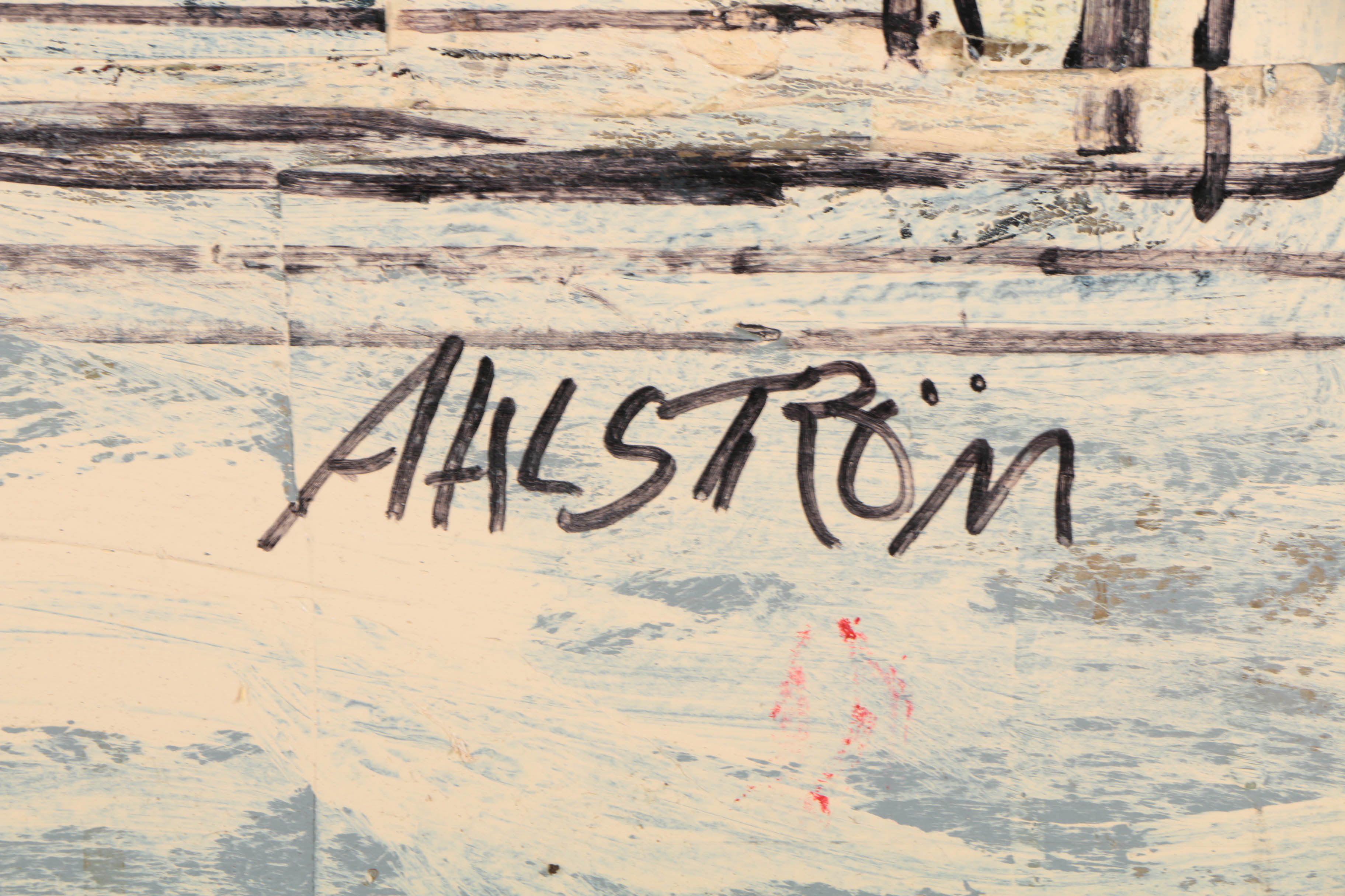 Ronald Ahlström Mixed Media Collage on Board "Untitled"