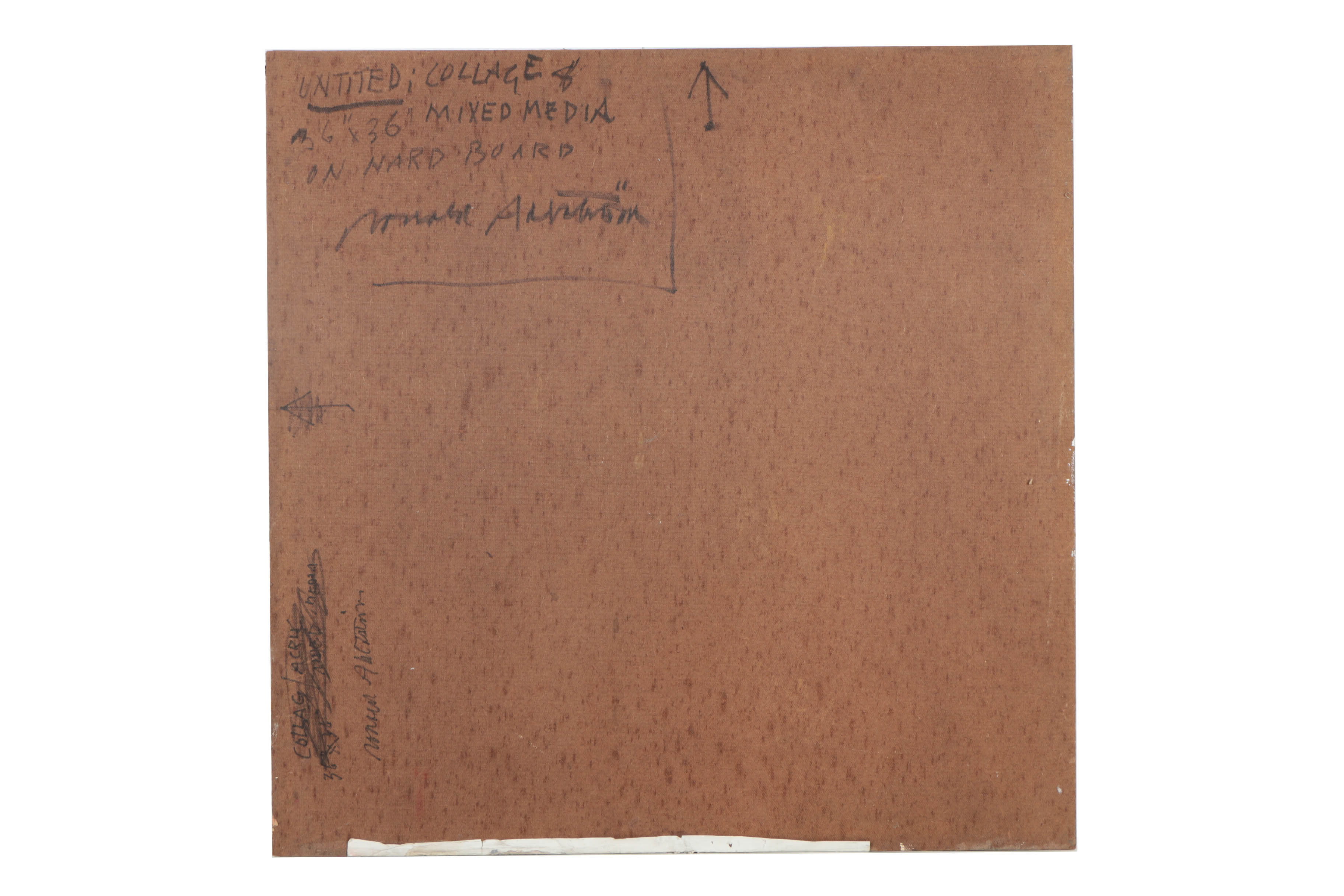 Ronald Ahlström Mixed Media Collage on Board "Untitled"