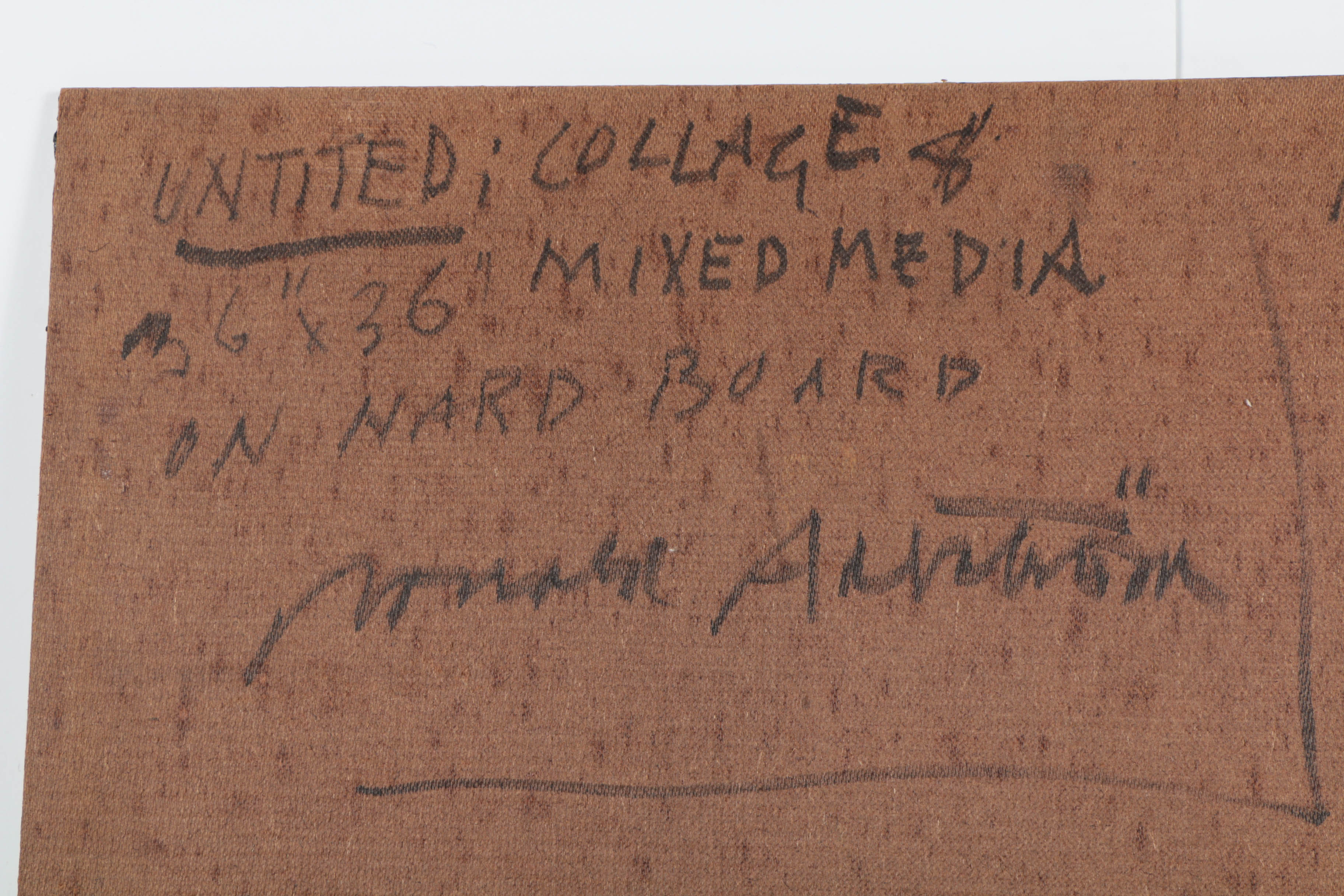 Ronald Ahlström Mixed Media Collage on Board "Untitled"