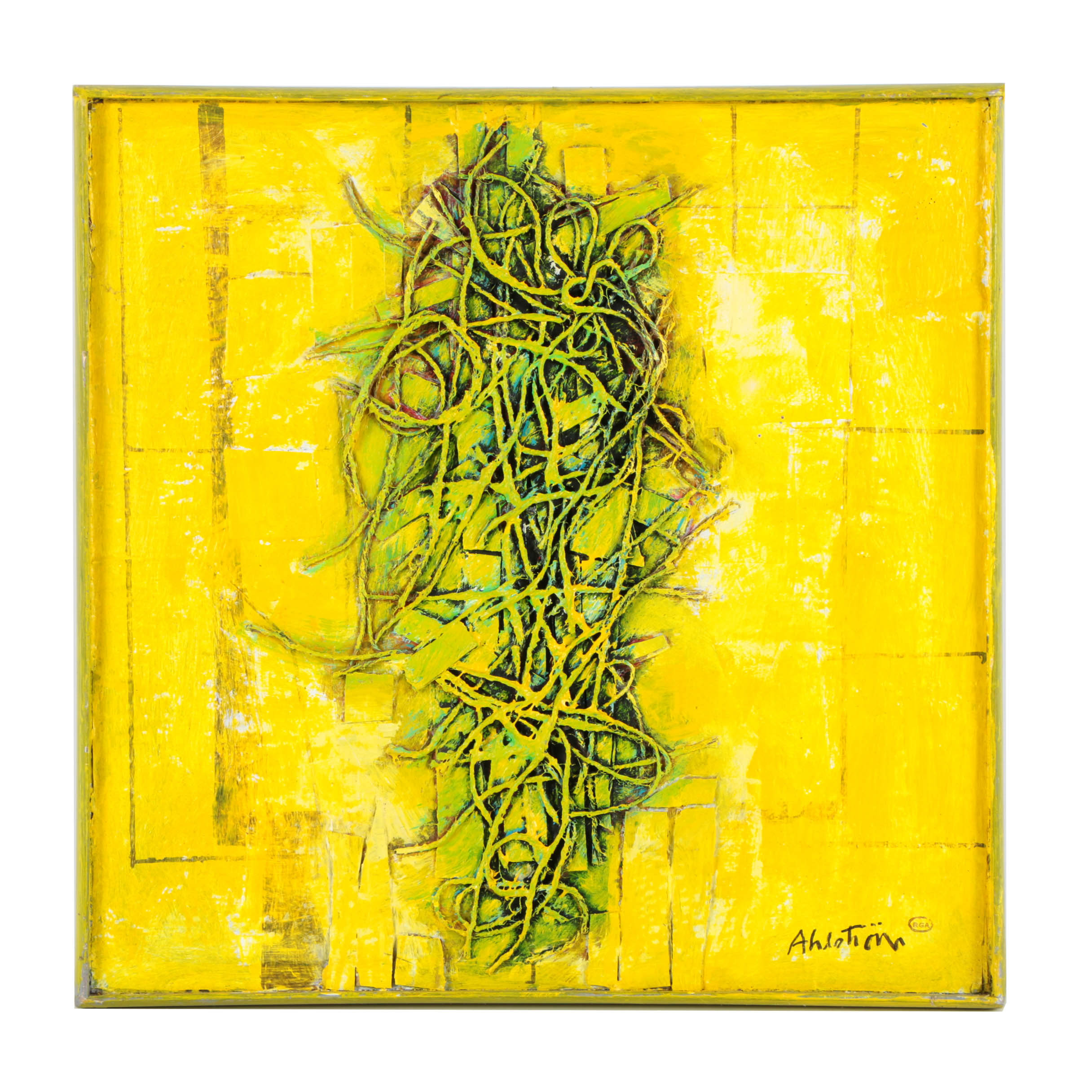 Ronald Ahlström Mixed Media Collage on Canvas "Untitled"