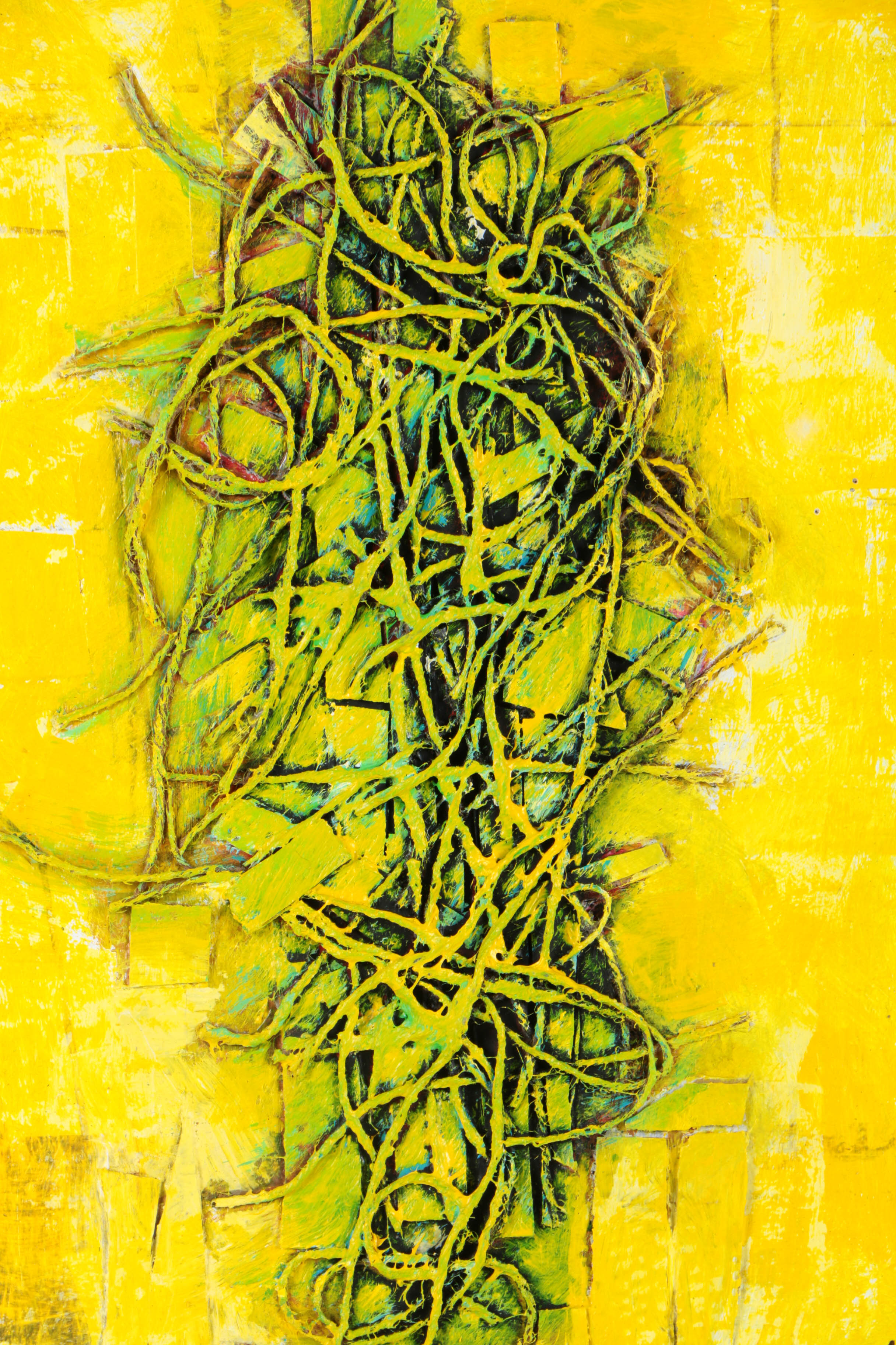 Ronald Ahlström Mixed Media Collage on Canvas "Untitled"